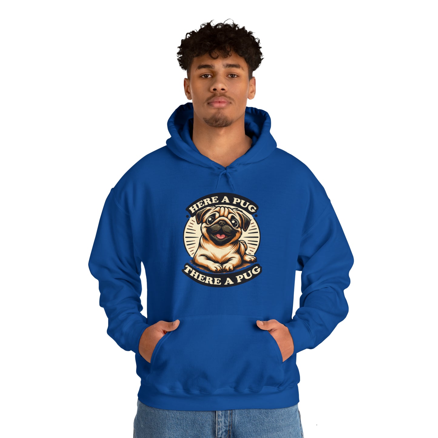 Here a Pug Hooded Sweatshirt