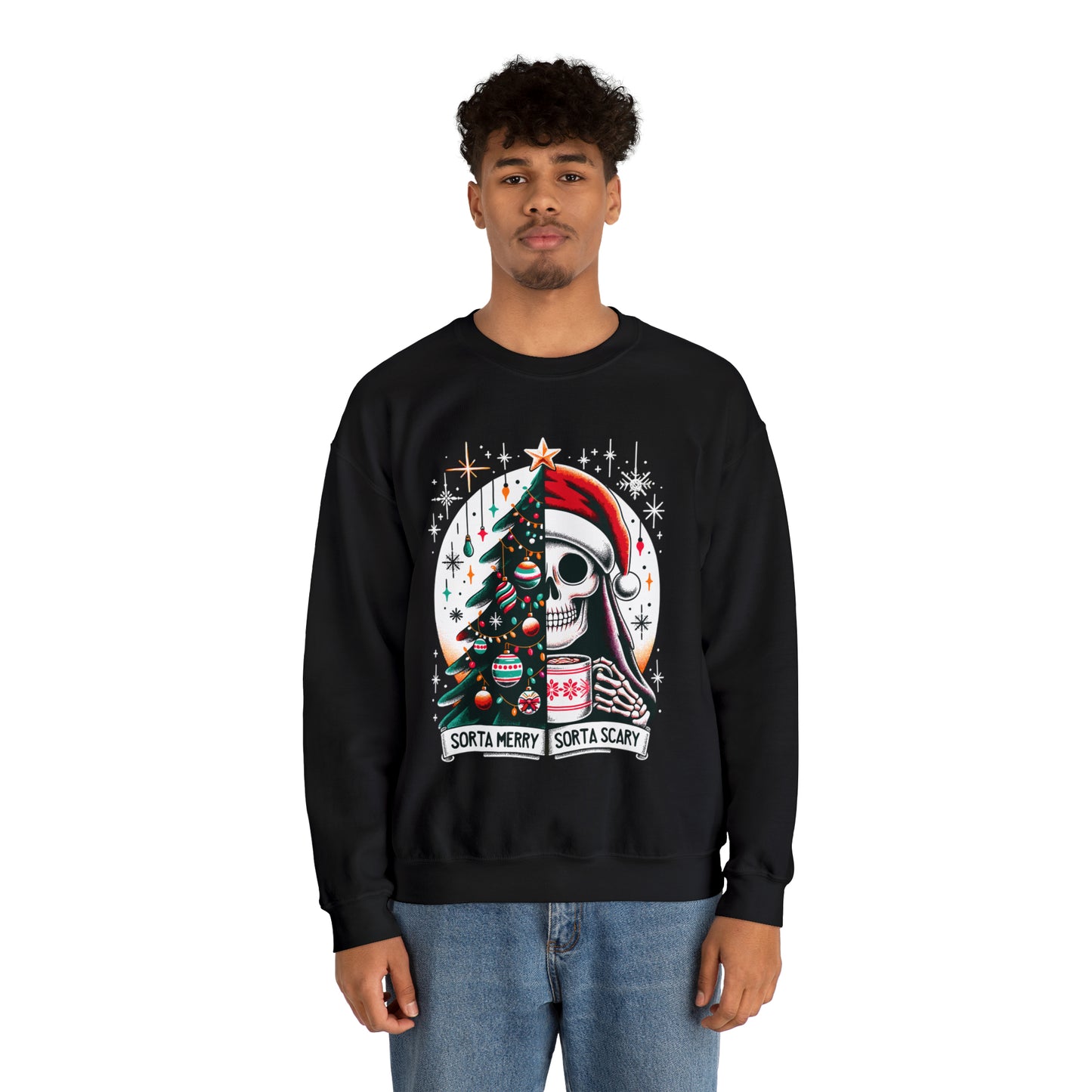 Sorta Merry Sorta Scary Unisex Heavy Blend™ Crewneck Sweatshirt