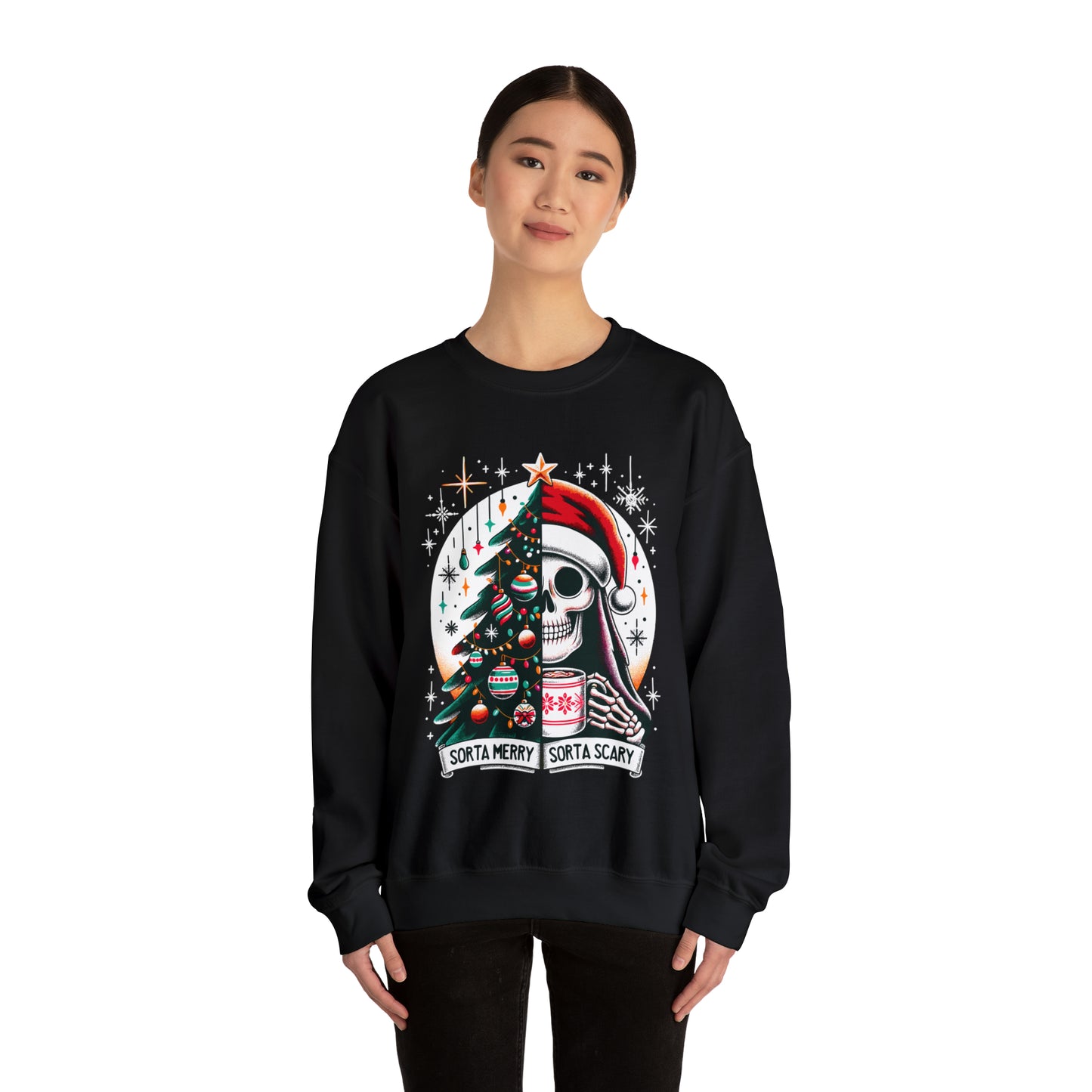 Sorta Merry Sorta Scary Unisex Heavy Blend™ Crewneck Sweatshirt