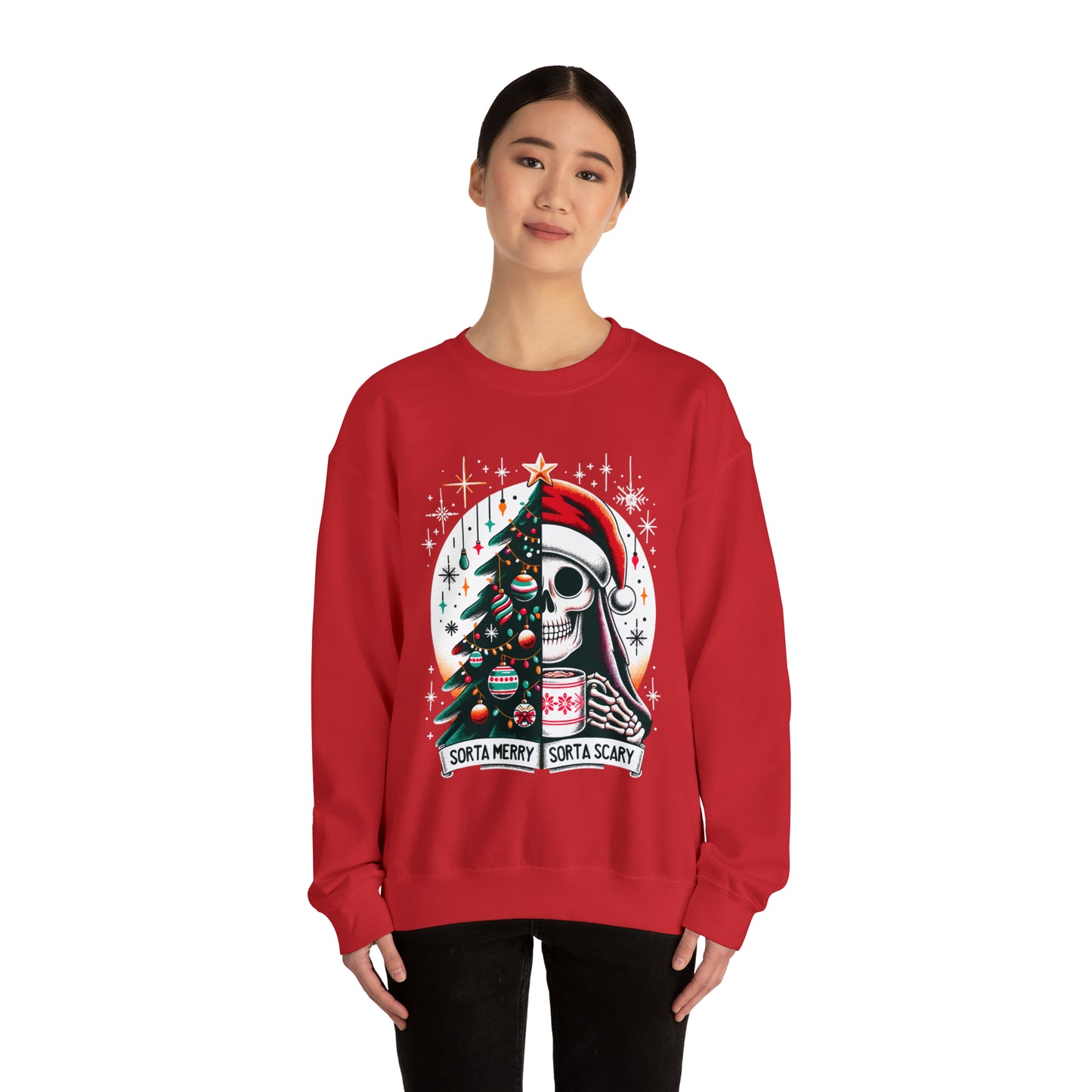 Sorta Merry Sorta Scary Unisex Heavy Blend™ Crewneck Sweatshirt