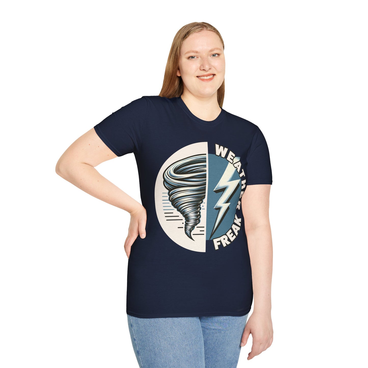 Weather Freak Storm Chaser T-Shirt, Tornado TShirt, Lightning Bolt Meteorology WX Science Nerd Tee