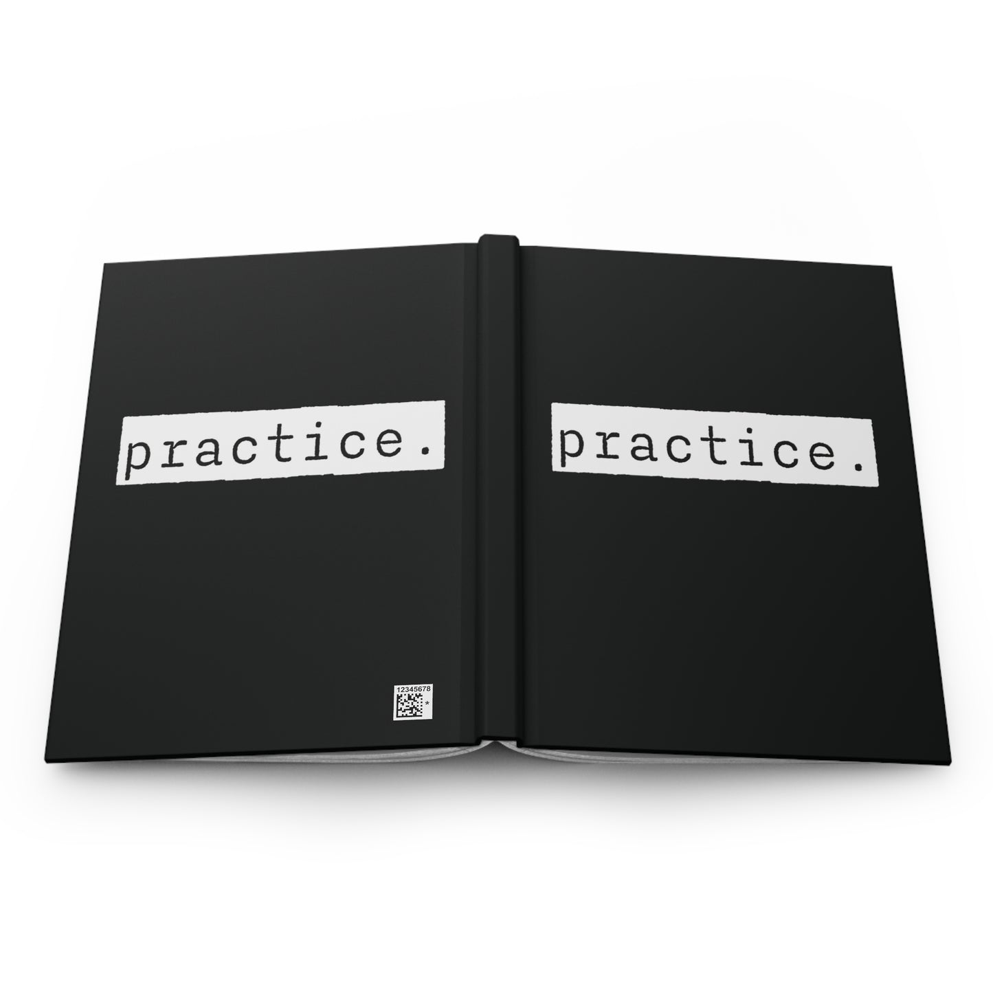 Practice Black Matte Hardcover Journal | Blank Book for Ideas and Planning | Lined Notebook Diary Tracking Log