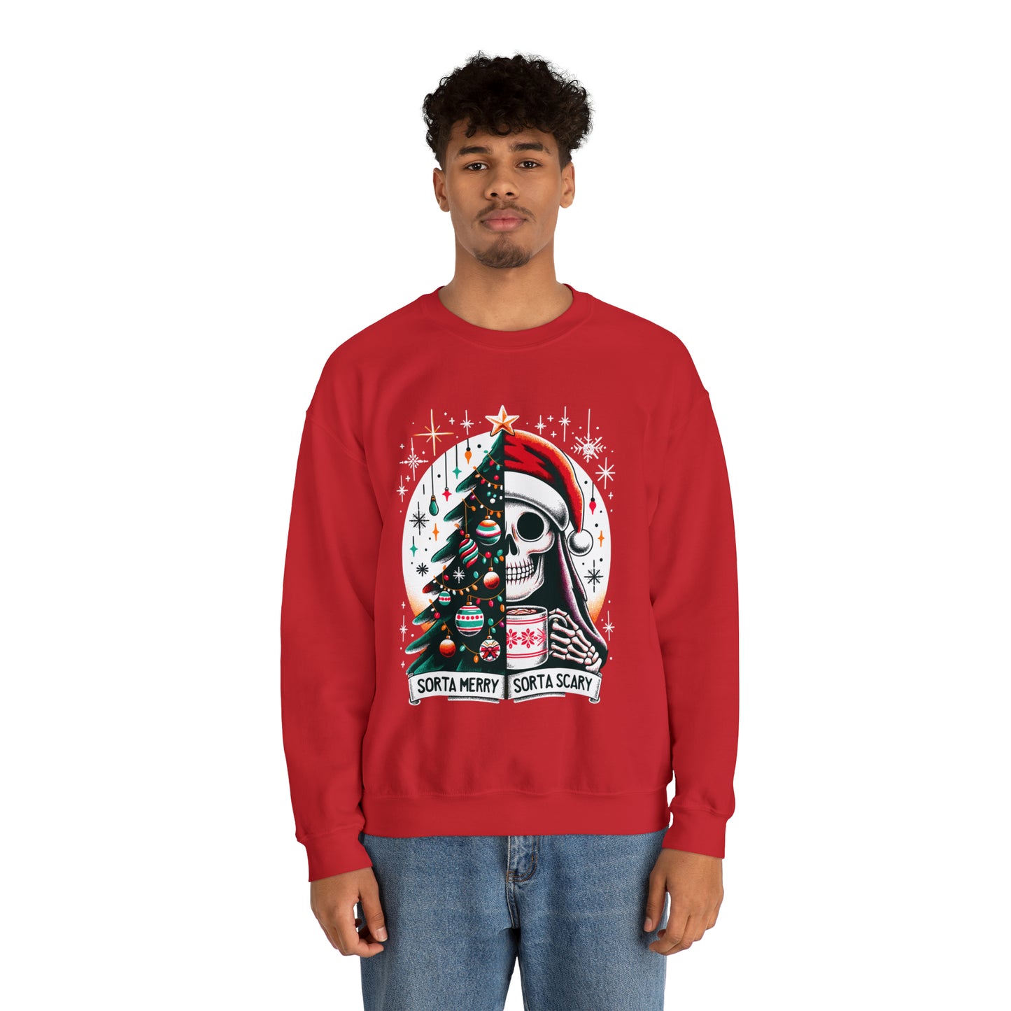 Sorta Merry Sorta Scary Unisex Heavy Blend™ Crewneck Sweatshirt