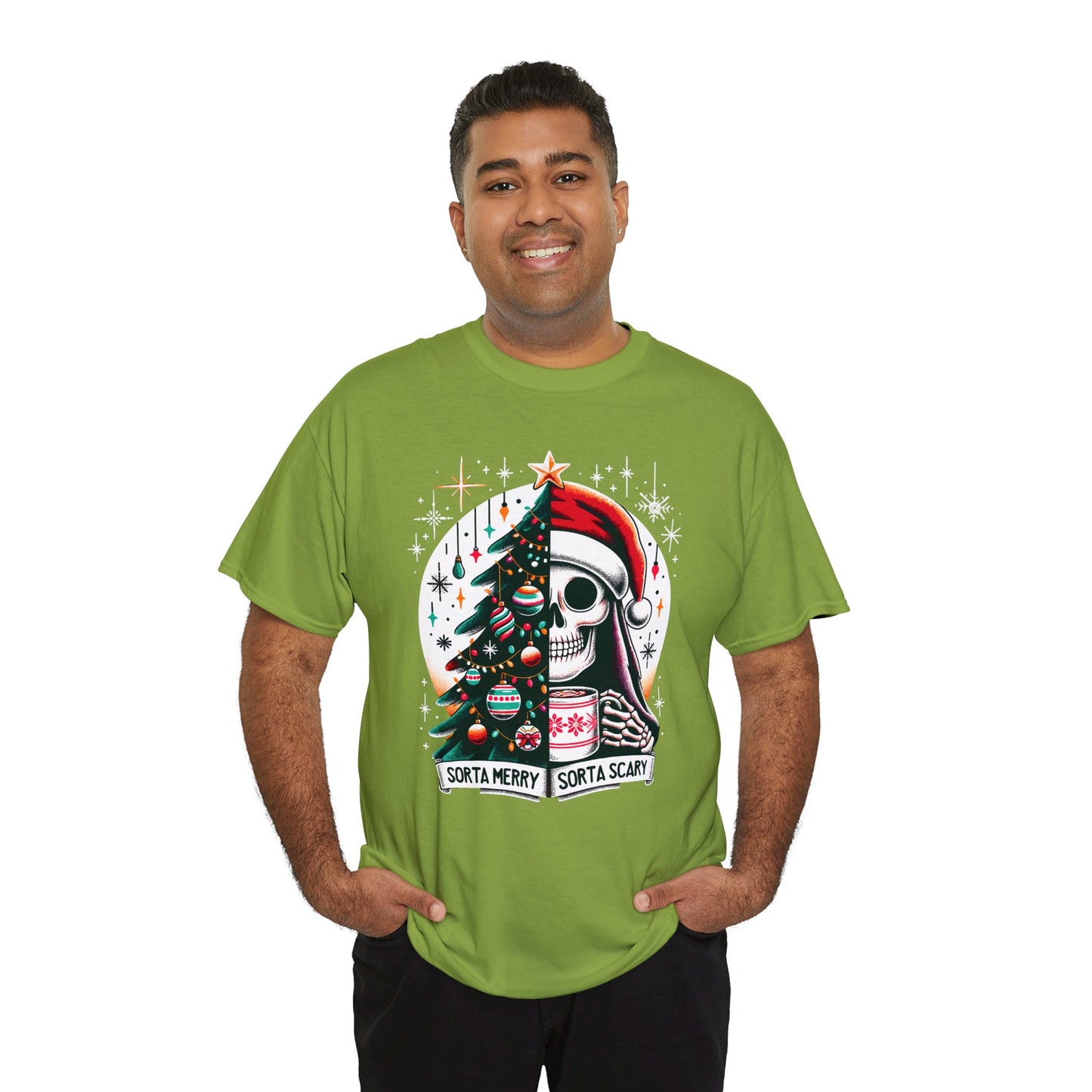 Sorta Merry Sorta Scary Unisex Heavy Cotton Tee