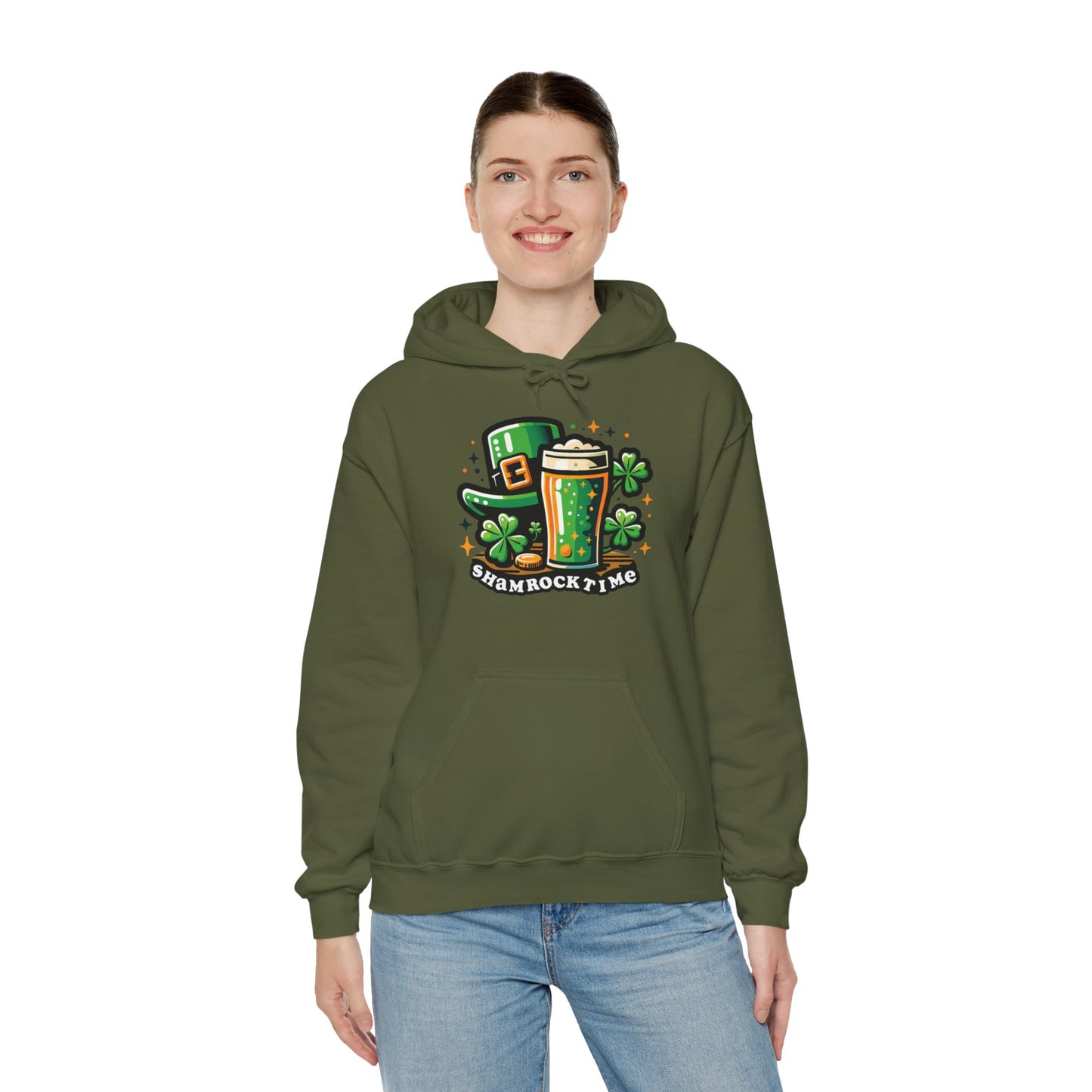 Shamrock Time Hoodie, St. Patrick's Day Sweatshirt, Funny Lucky Beer Drinking Shirt, Good Craic