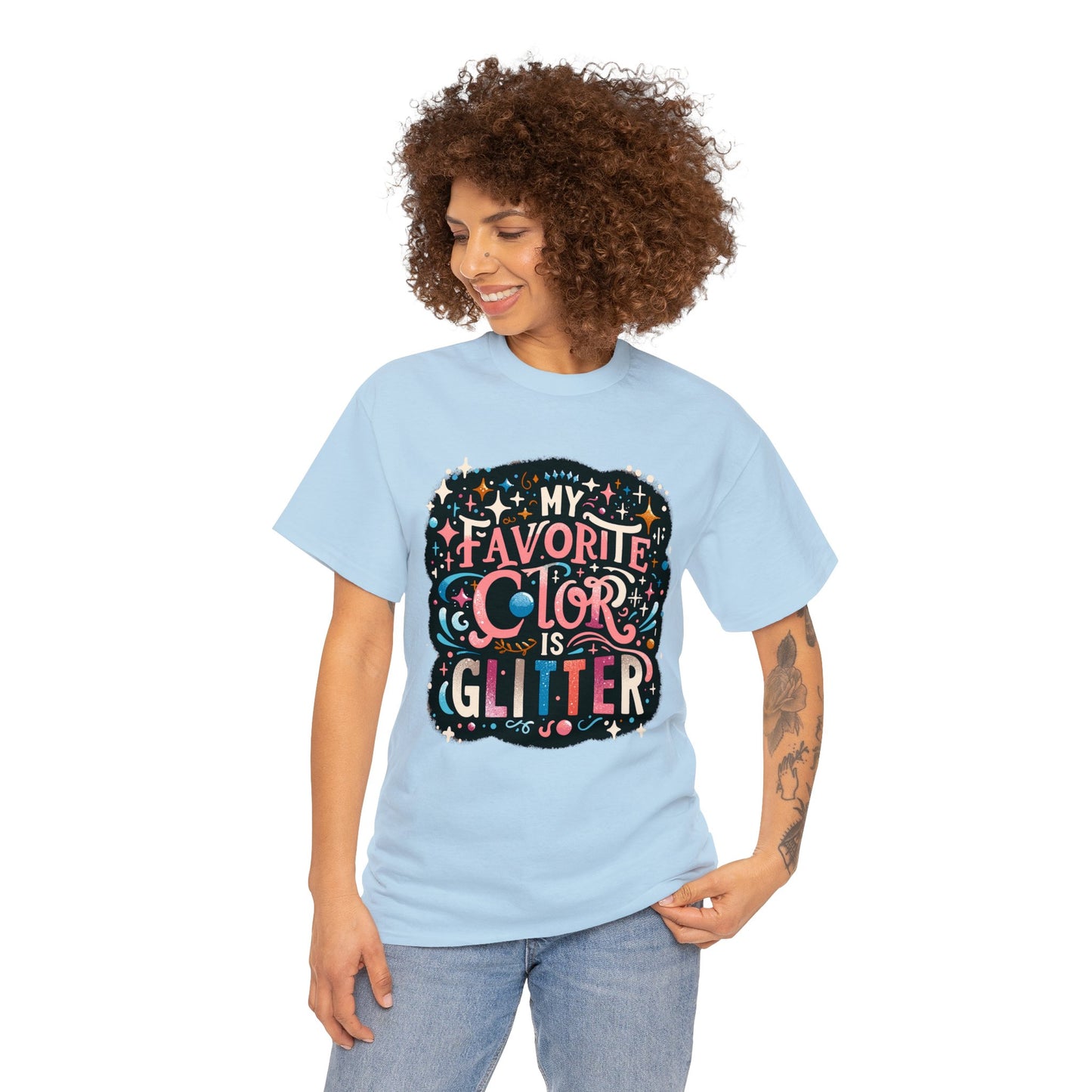 My Favorite Color is Glitter Heavy Cotton Tee