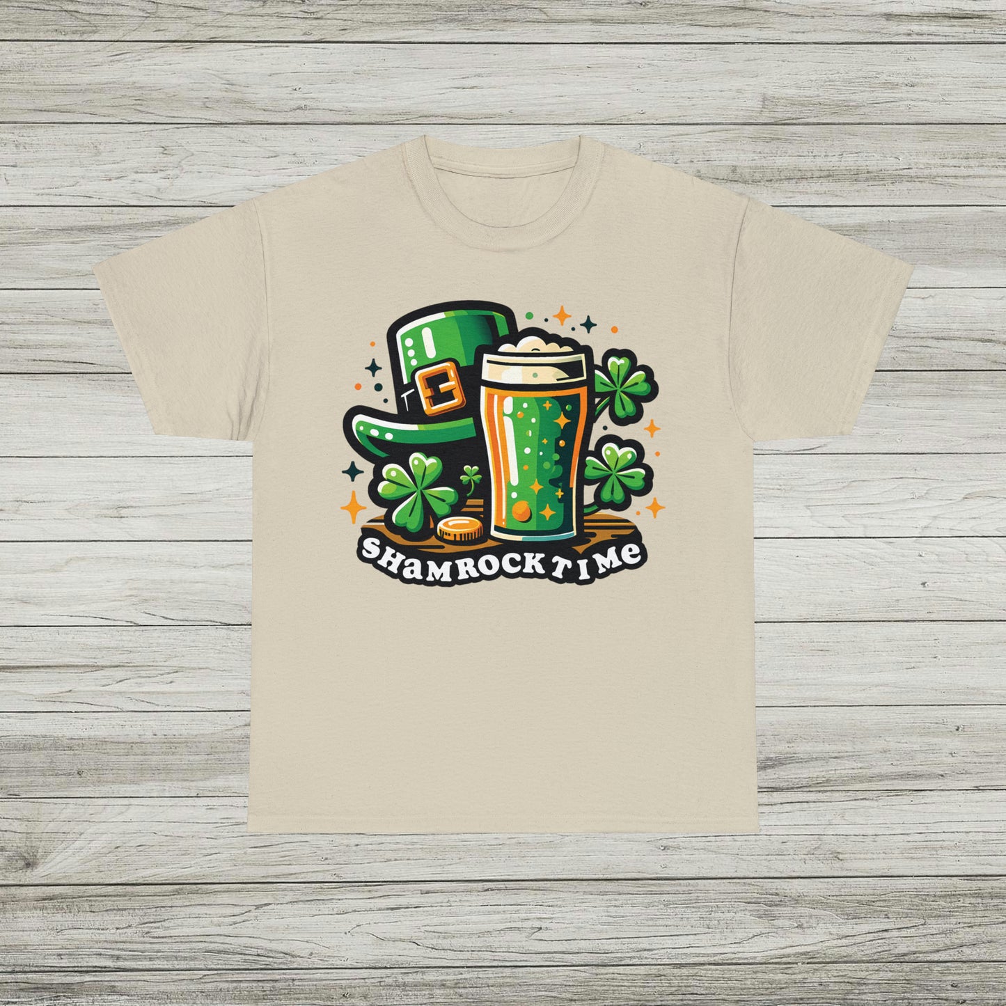 Shamrock Time T-Shirt, St. Patrick's Day Tee, Lucky Beer Drinking Shirt, Good Craic