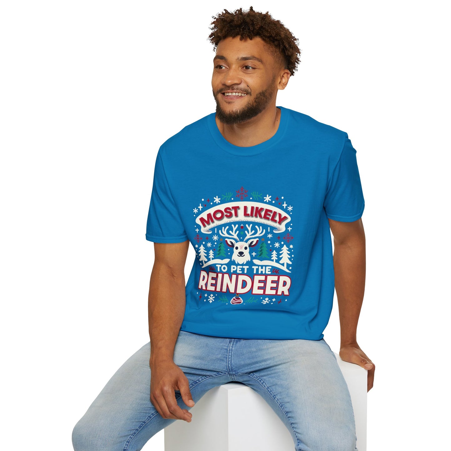 Most Likely to Pet the Reindeer Softstyle T-Shirt