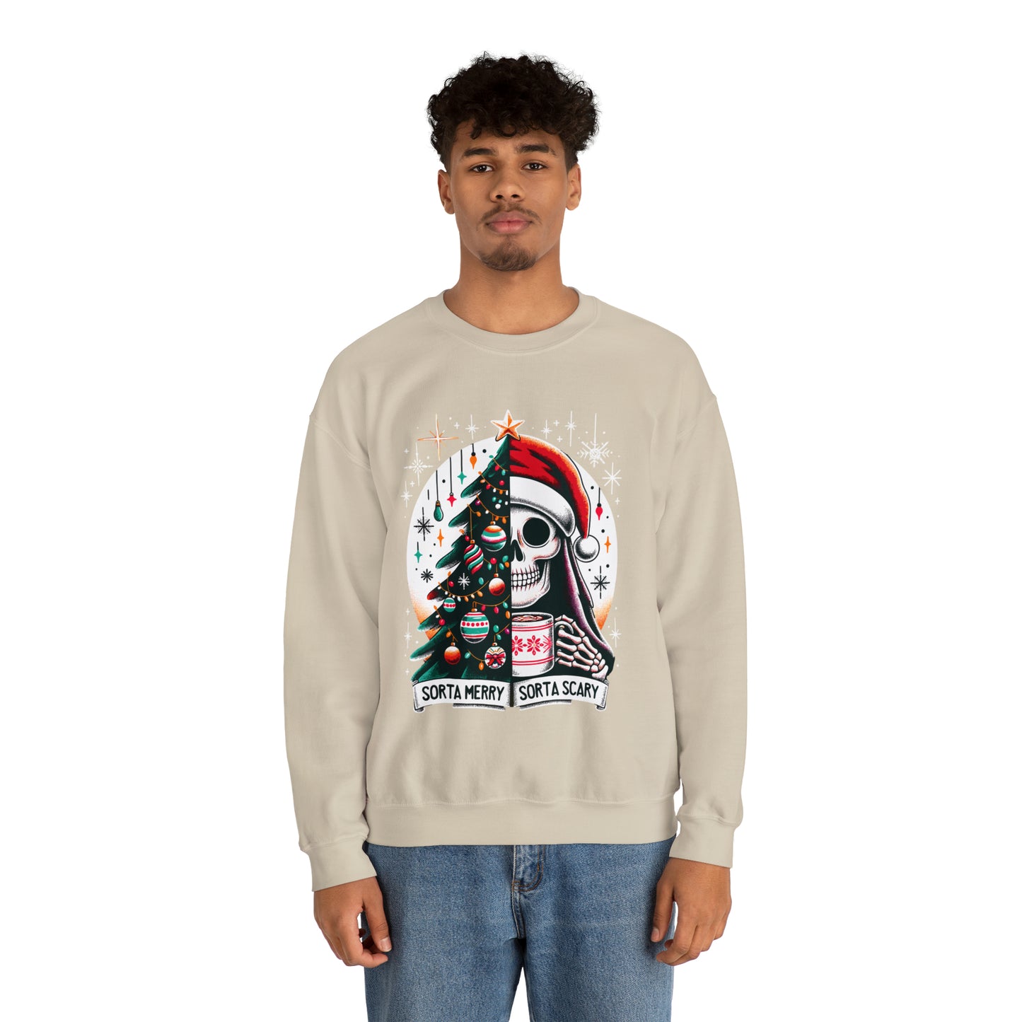 Sorta Merry Sorta Scary Unisex Heavy Blend™ Crewneck Sweatshirt