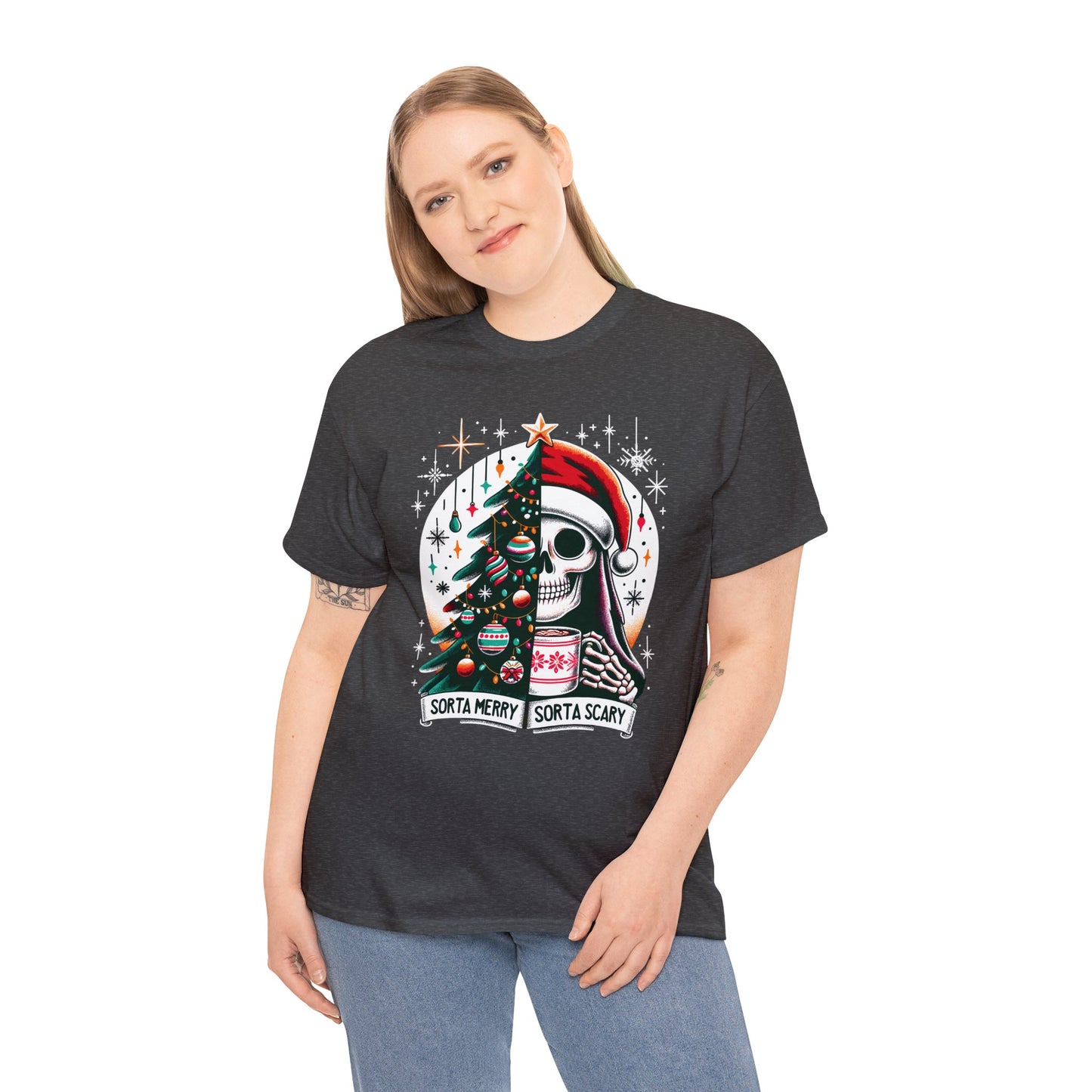 Sorta Merry Sorta Scary Unisex Heavy Cotton Tee