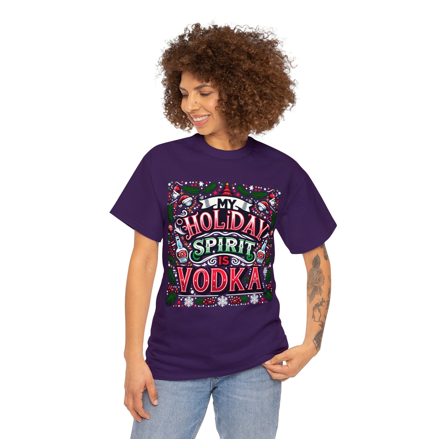 My Holiday Spirit is Vodka Heavy Cotton Tee