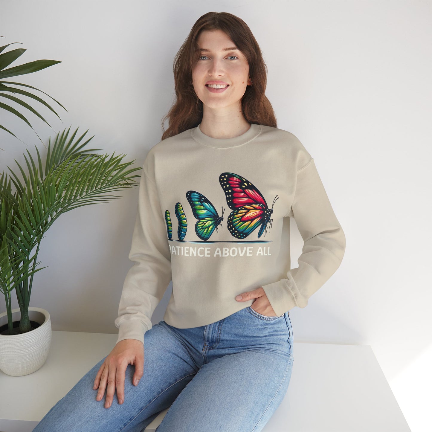 Patience Above All Butterfly Crewneck Sweatshirt