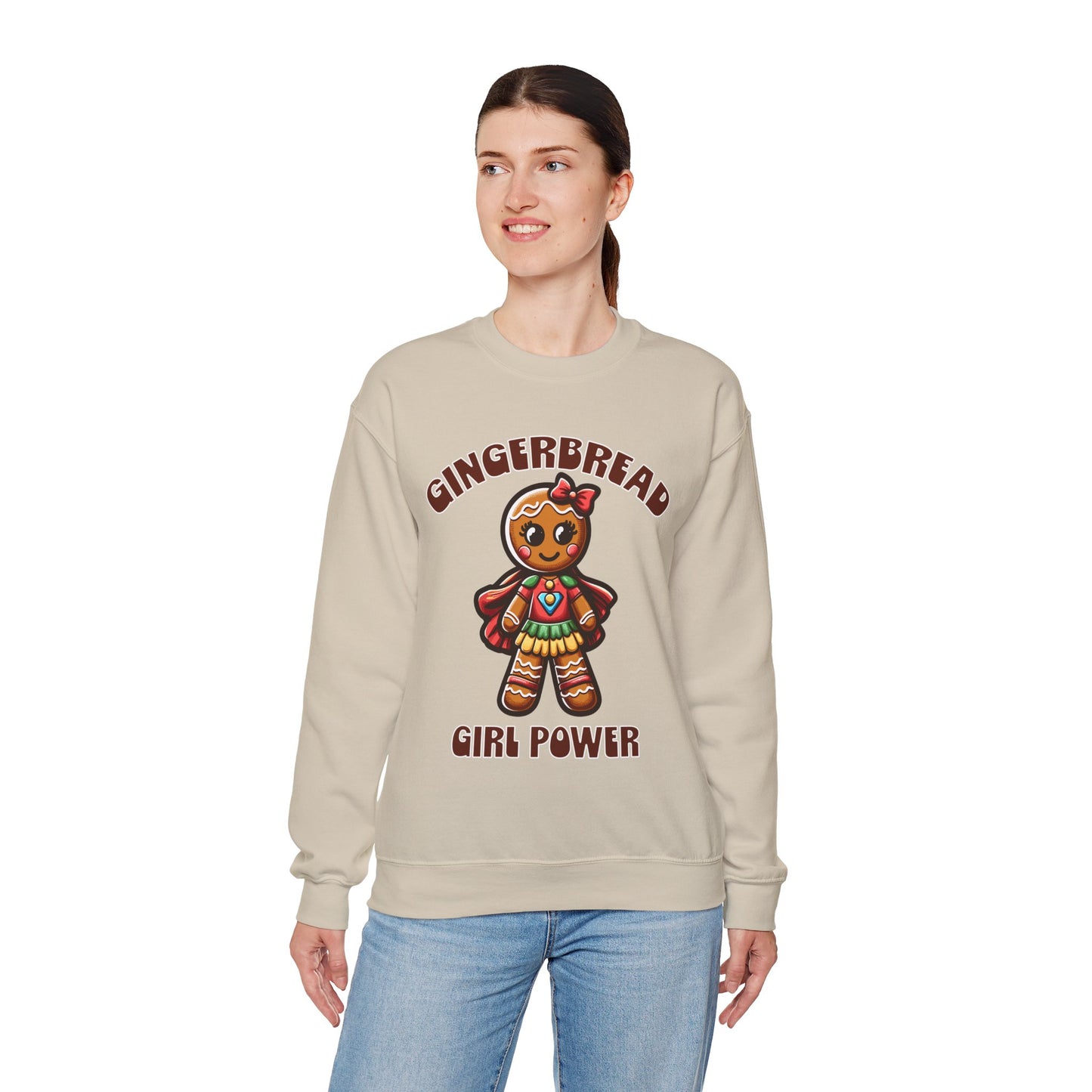 Gingerbread Girl Power Crewneck Sweatshirt