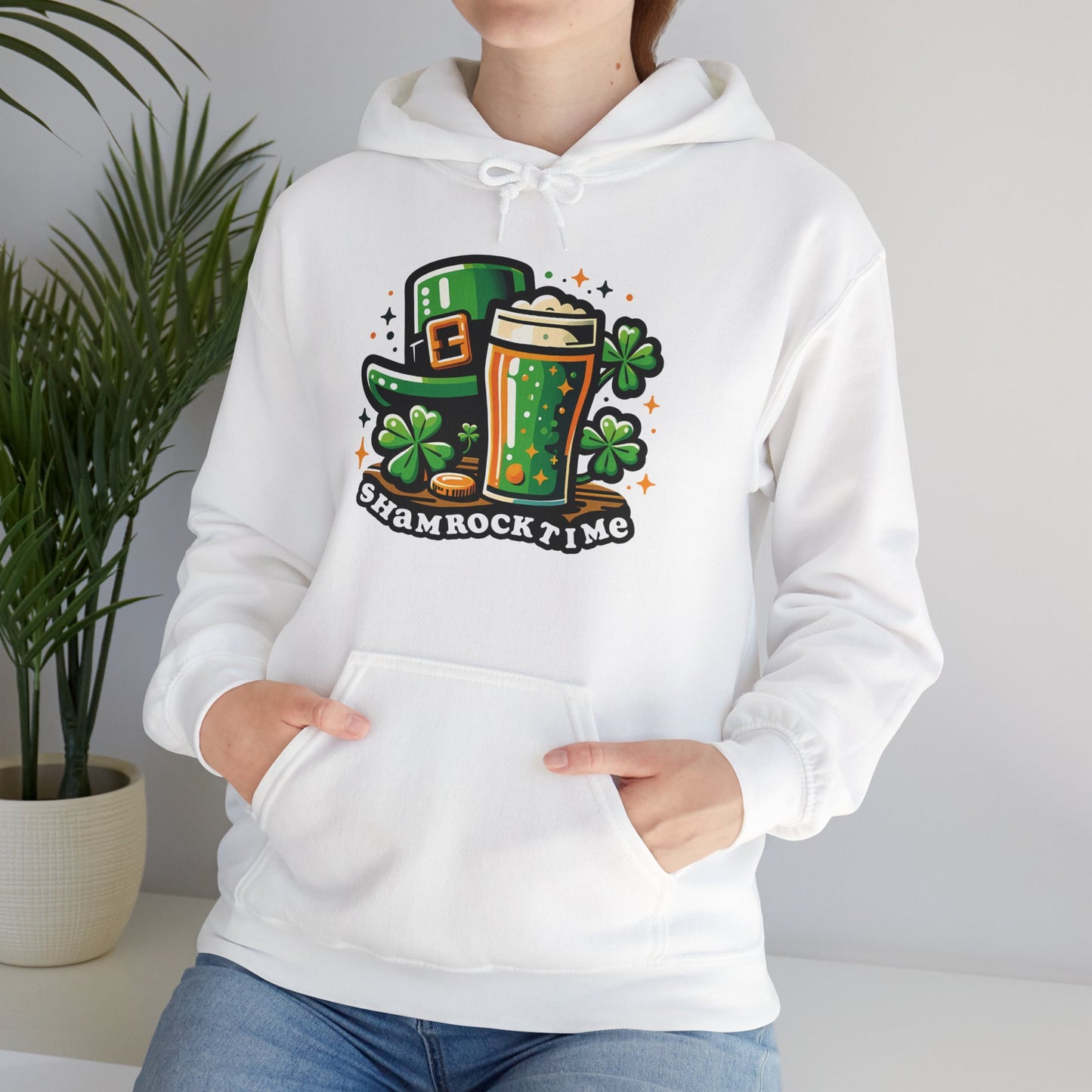 Shamrock Time Hoodie, St. Patrick's Day Sweatshirt, Funny Lucky Beer Drinking Shirt, Good Craic