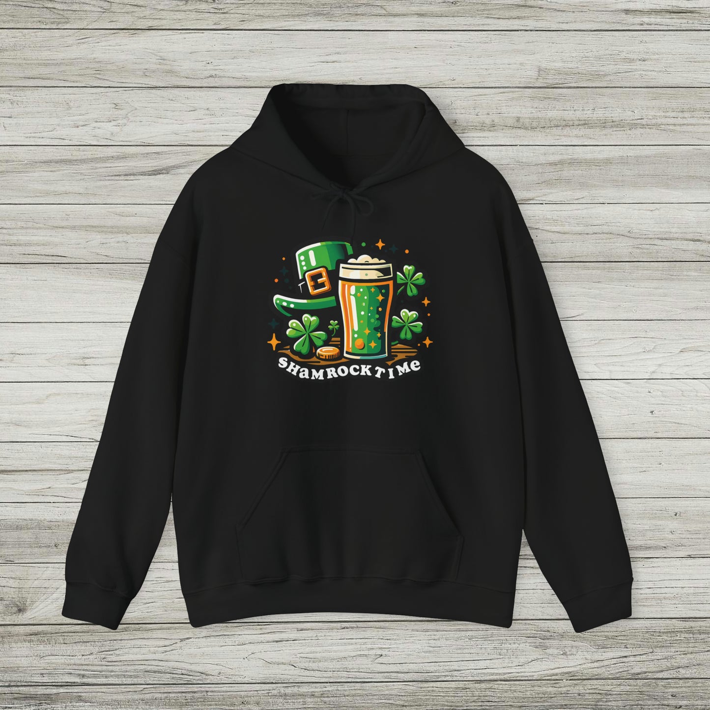 Shamrock Time Hoodie, St. Patrick's Day Sweatshirt, Funny Lucky Beer Drinking Shirt, Good Craic