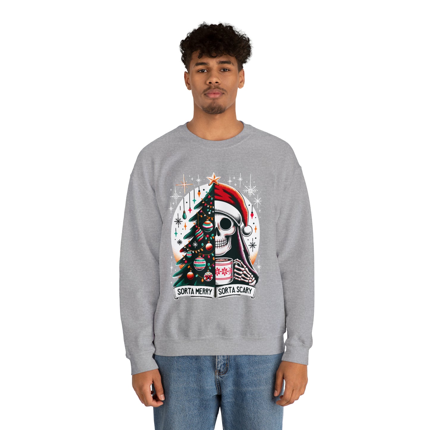 Sorta Merry Sorta Scary Unisex Heavy Blend™ Crewneck Sweatshirt