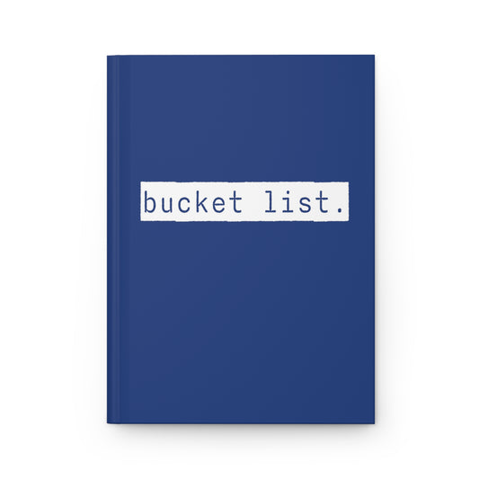 Bucket List Blue Matte Hardcover Journal | Blank Book for Notes | Lined Notebook Diary Goal Log