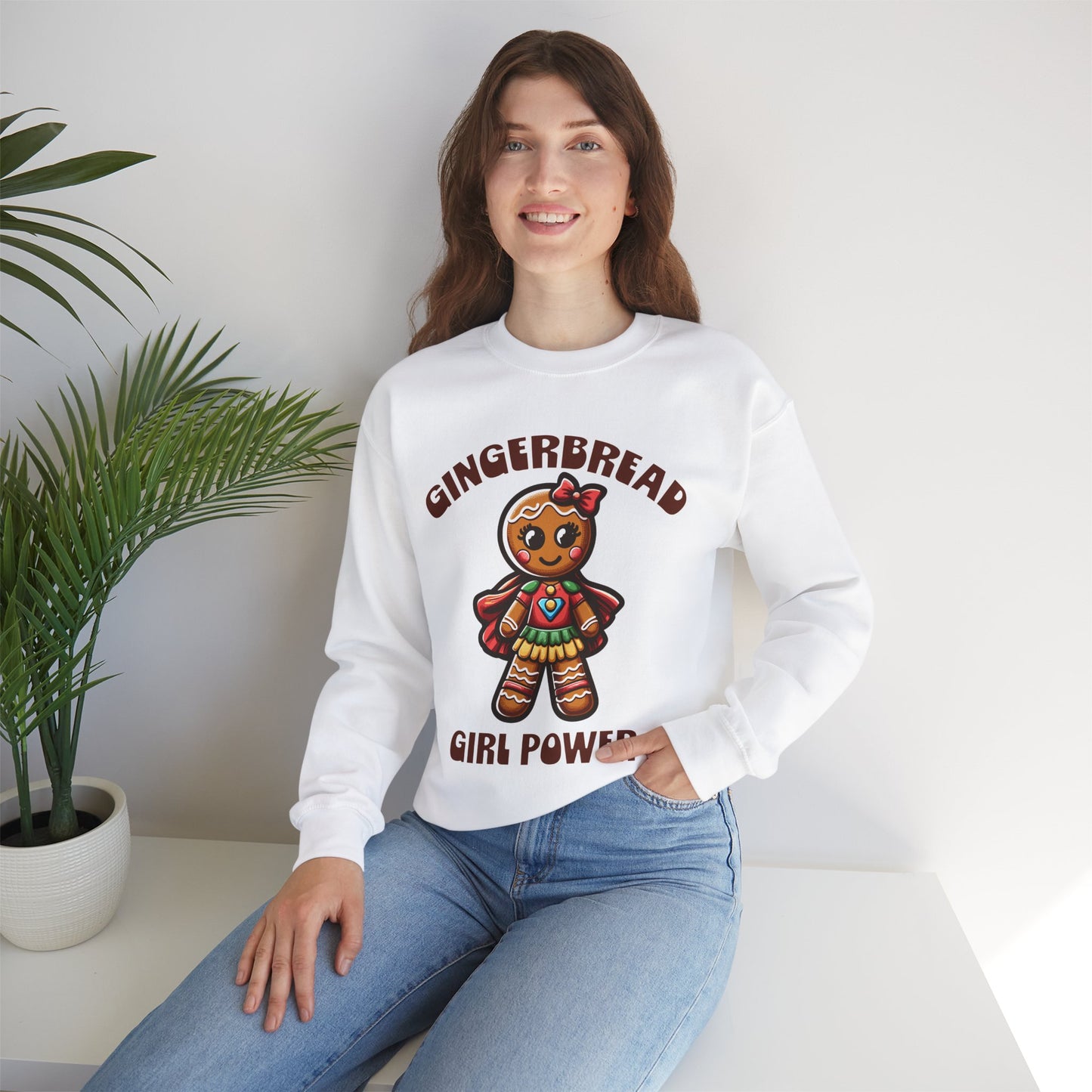 Gingerbread Girl Power Crewneck Sweatshirt