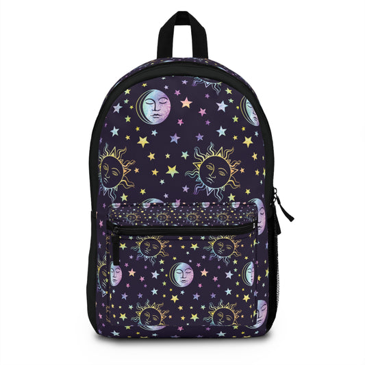 Sun Moon and Stars Backpack, Galaxy Back Pack, Outer Space Back to School Bag