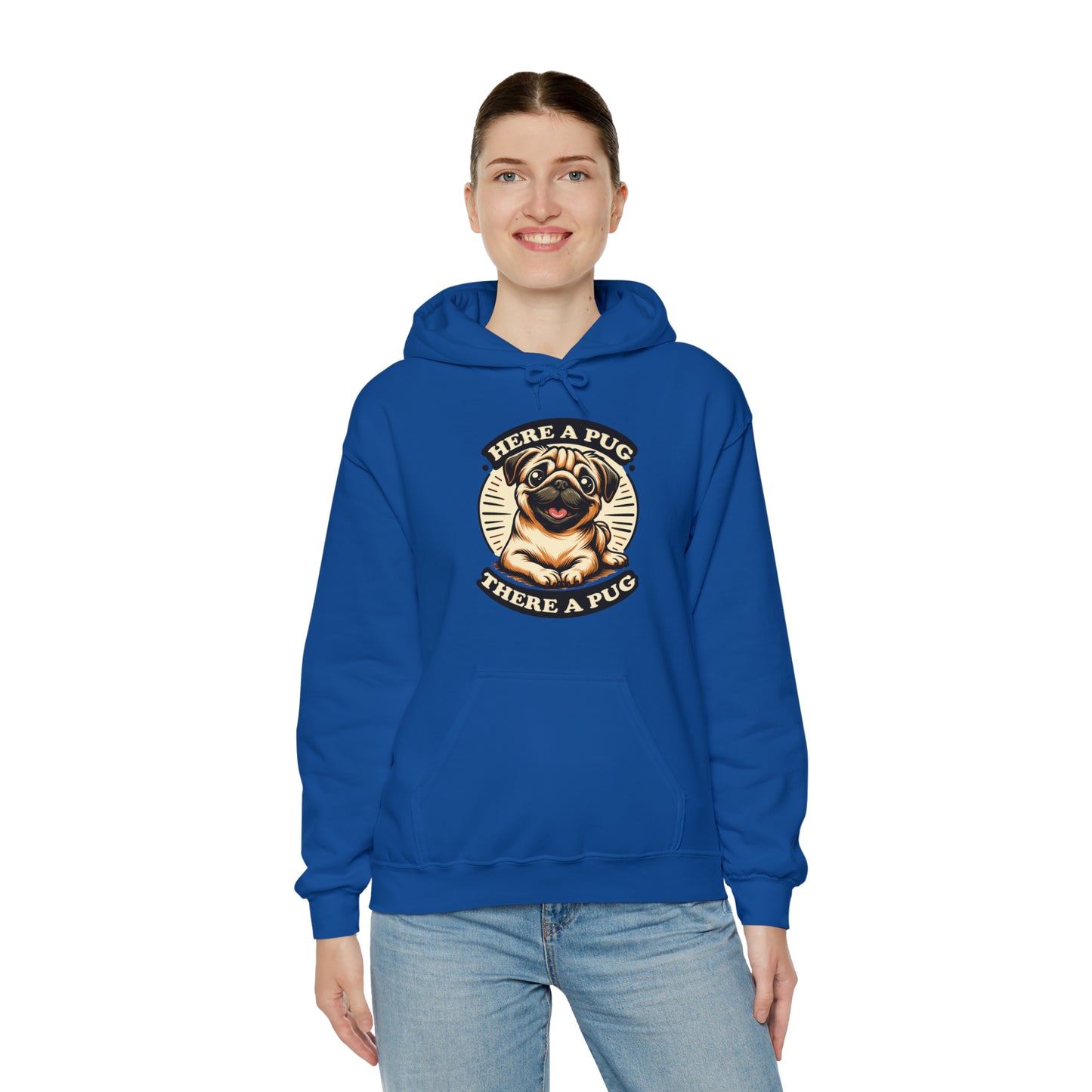 Here a Pug Hooded Sweatshirt