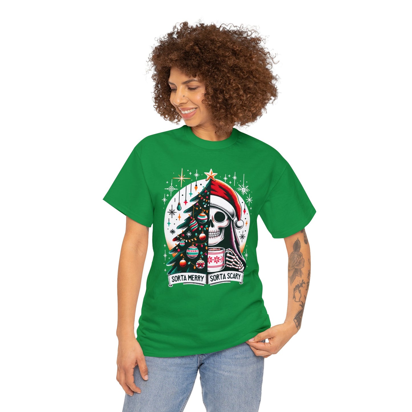 Sorta Merry Sorta Scary Unisex Heavy Cotton Tee