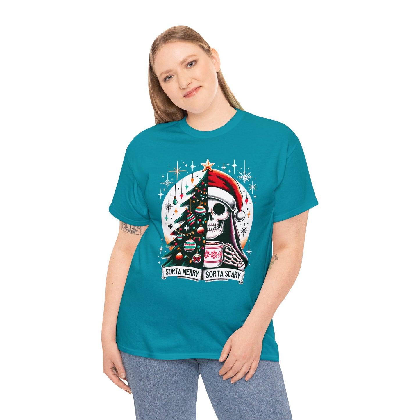 Sorta Merry Sorta Scary Unisex Heavy Cotton Tee