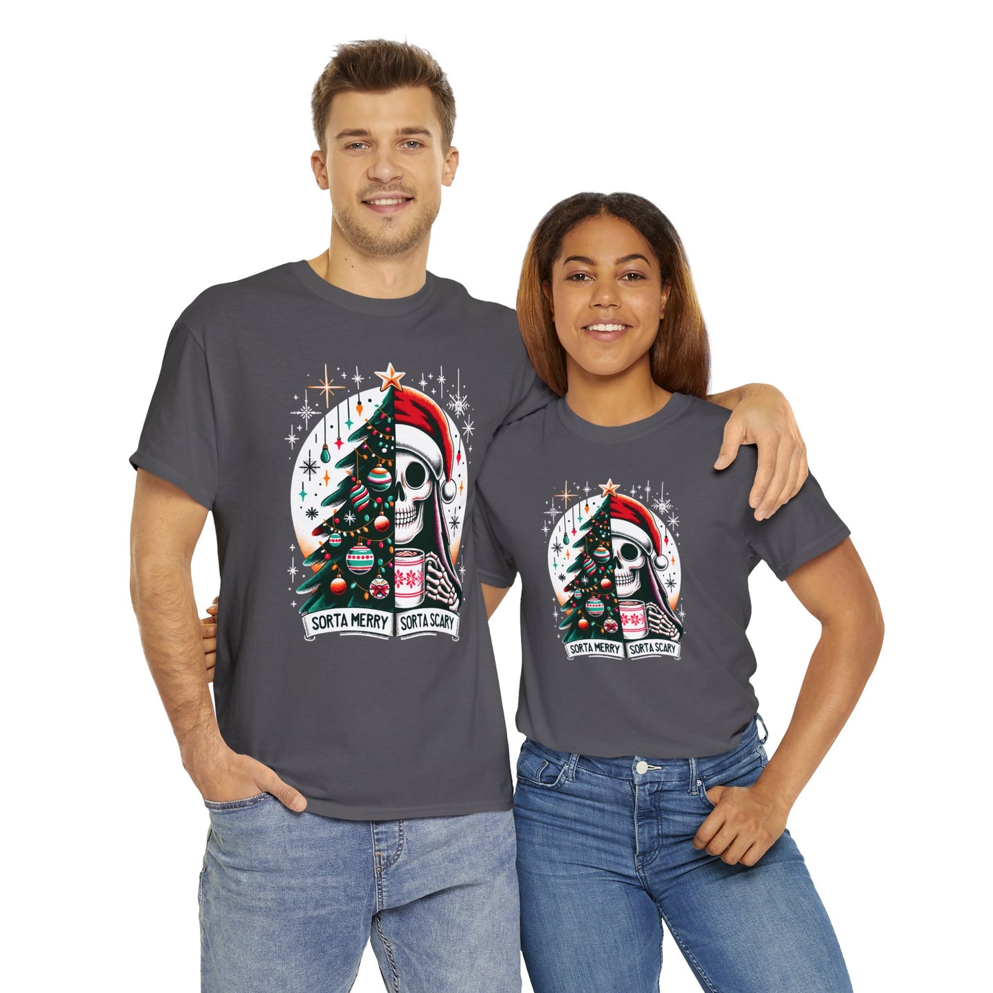 Sorta Merry Sorta Scary Unisex Heavy Cotton Tee