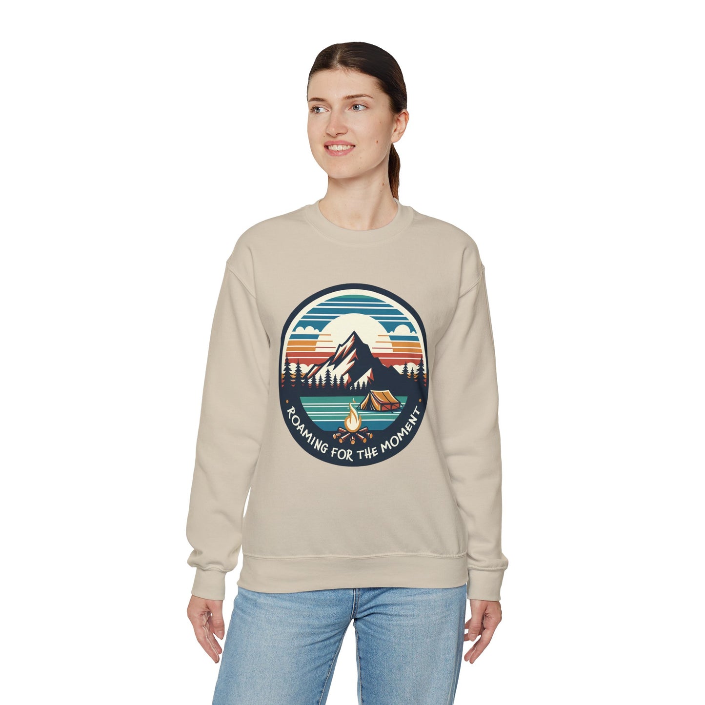 Camping Roaming Sweatshirt, Outdoor Adventures Crewneck, Retro Campfire Shirt, Gift for Camper Nature Wilderness Lovers