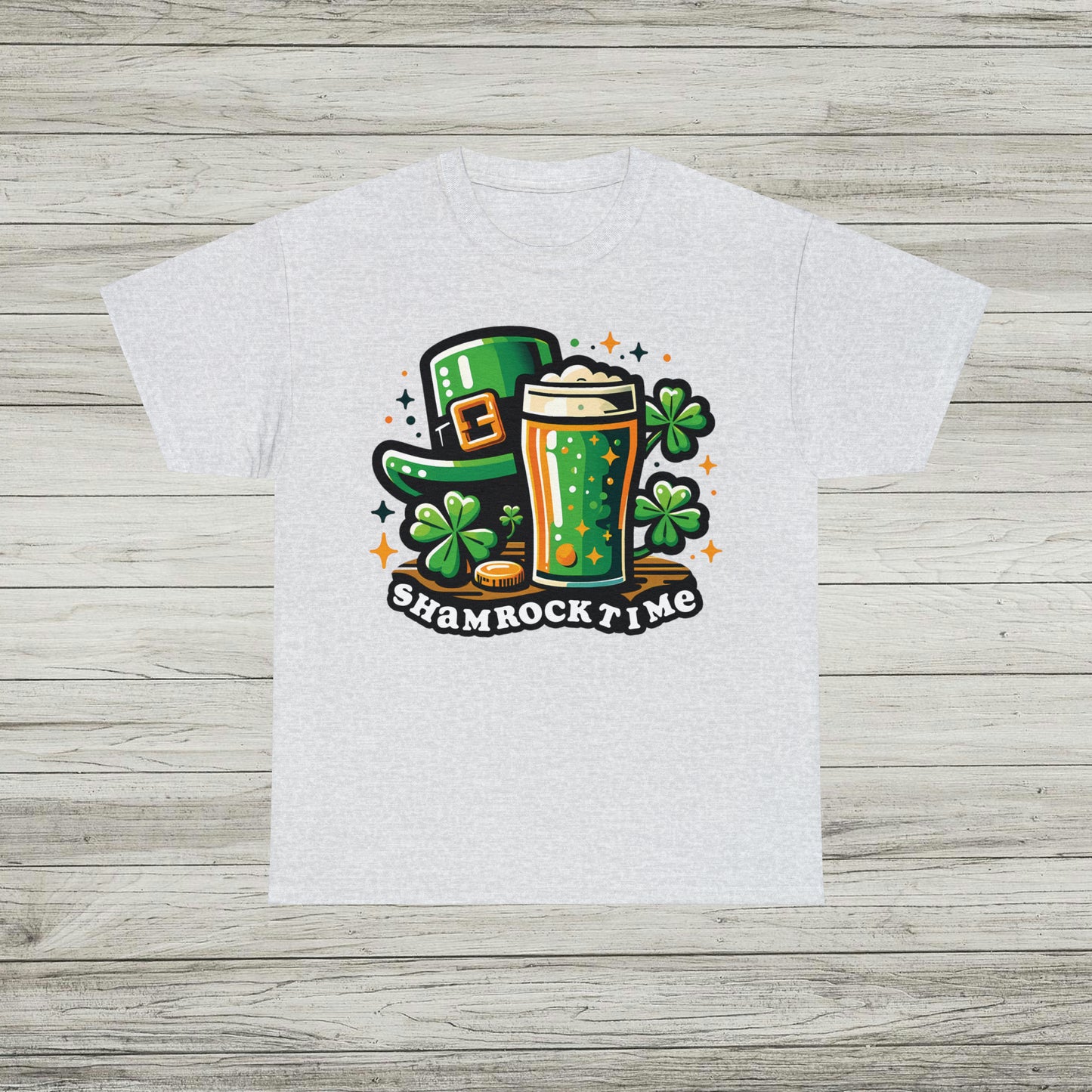 Shamrock Time T-Shirt, St. Patrick's Day Tee, Lucky Beer Drinking Shirt, Good Craic