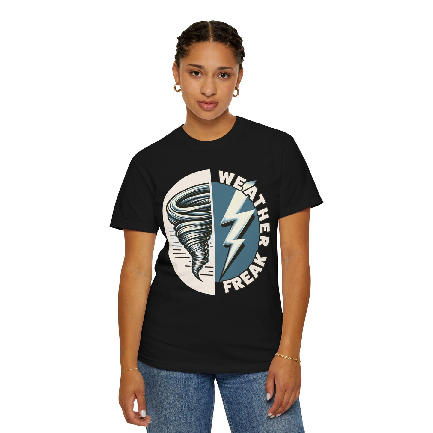 Weather Freak Storm Chaser T-Shirt, Tornado TShirt, Lightning Bolt Meteorology WX Science Nerd Tee