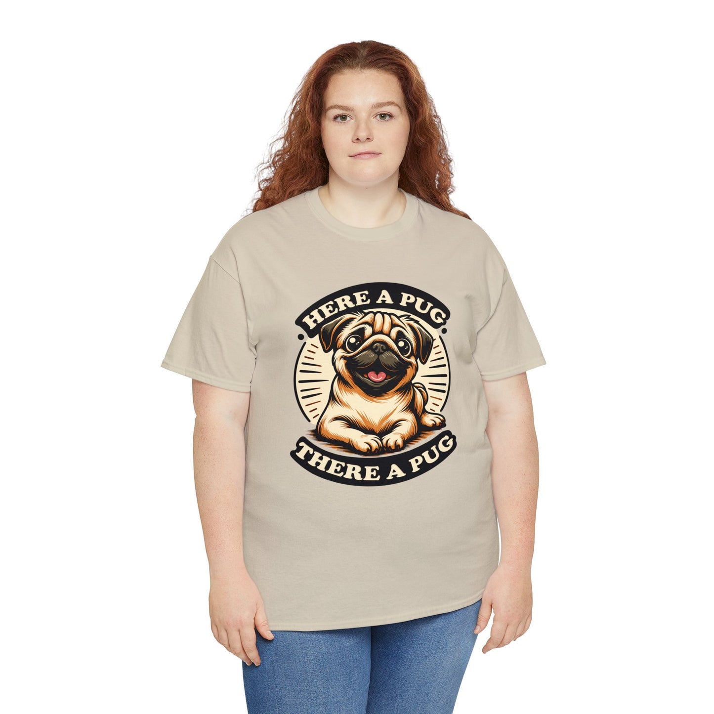 Here a Pug Heavy Cotton Tee