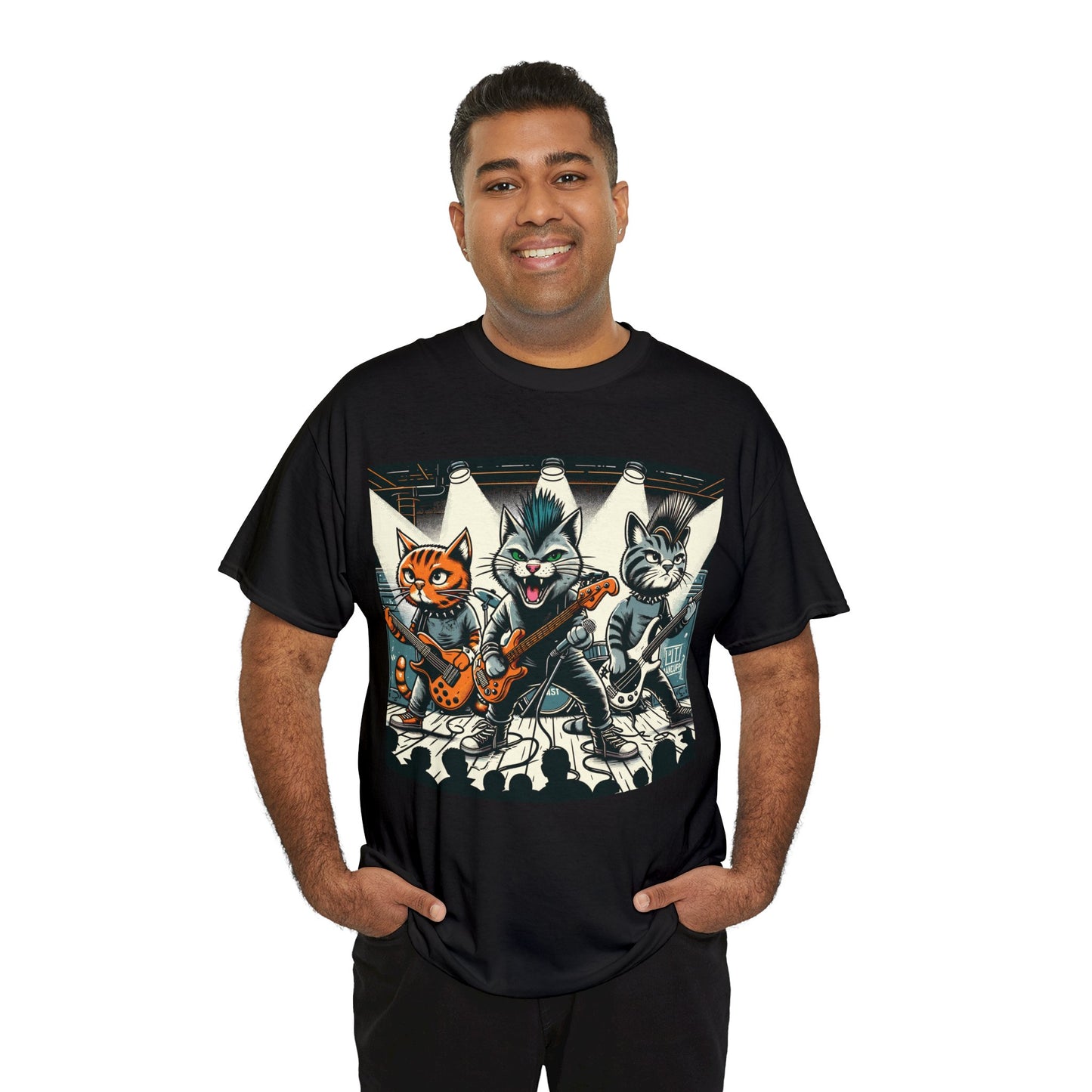 Punk Rock Band Cats Bootleg Style T-Shirt Concert Tee