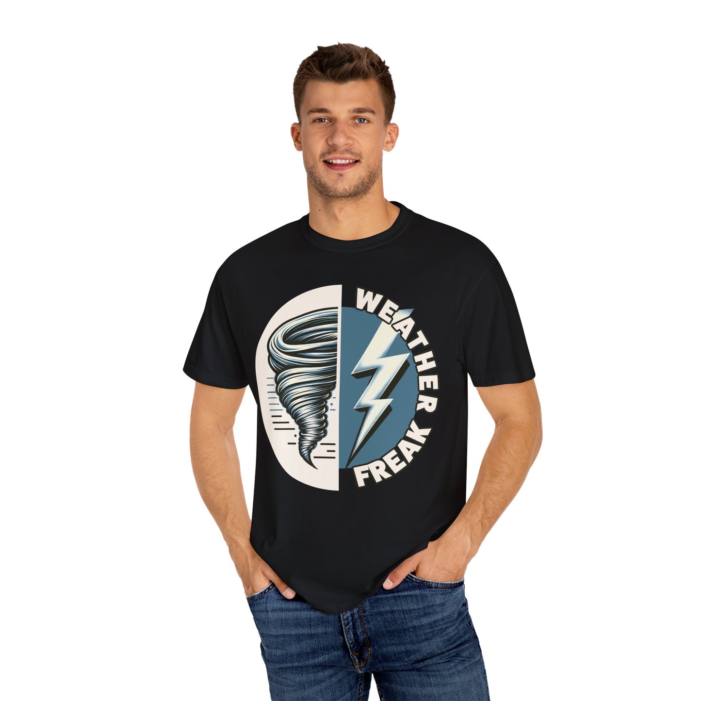 Weather Freak Storm Chaser T-Shirt, Tornado TShirt, Lightning Bolt Meteorology WX Science Nerd Tee