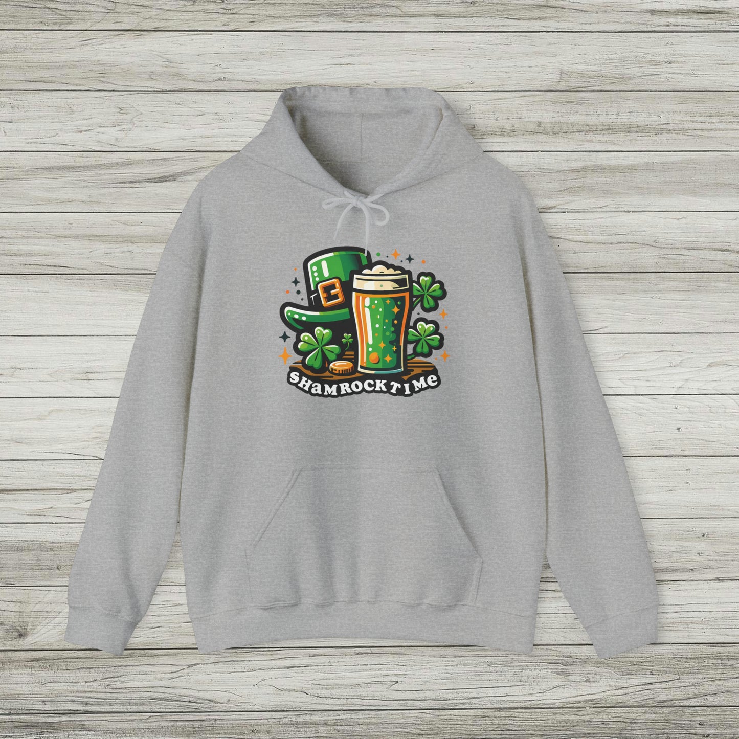 Shamrock Time Hoodie, St. Patrick's Day Sweatshirt, Funny Lucky Beer Drinking Shirt, Good Craic