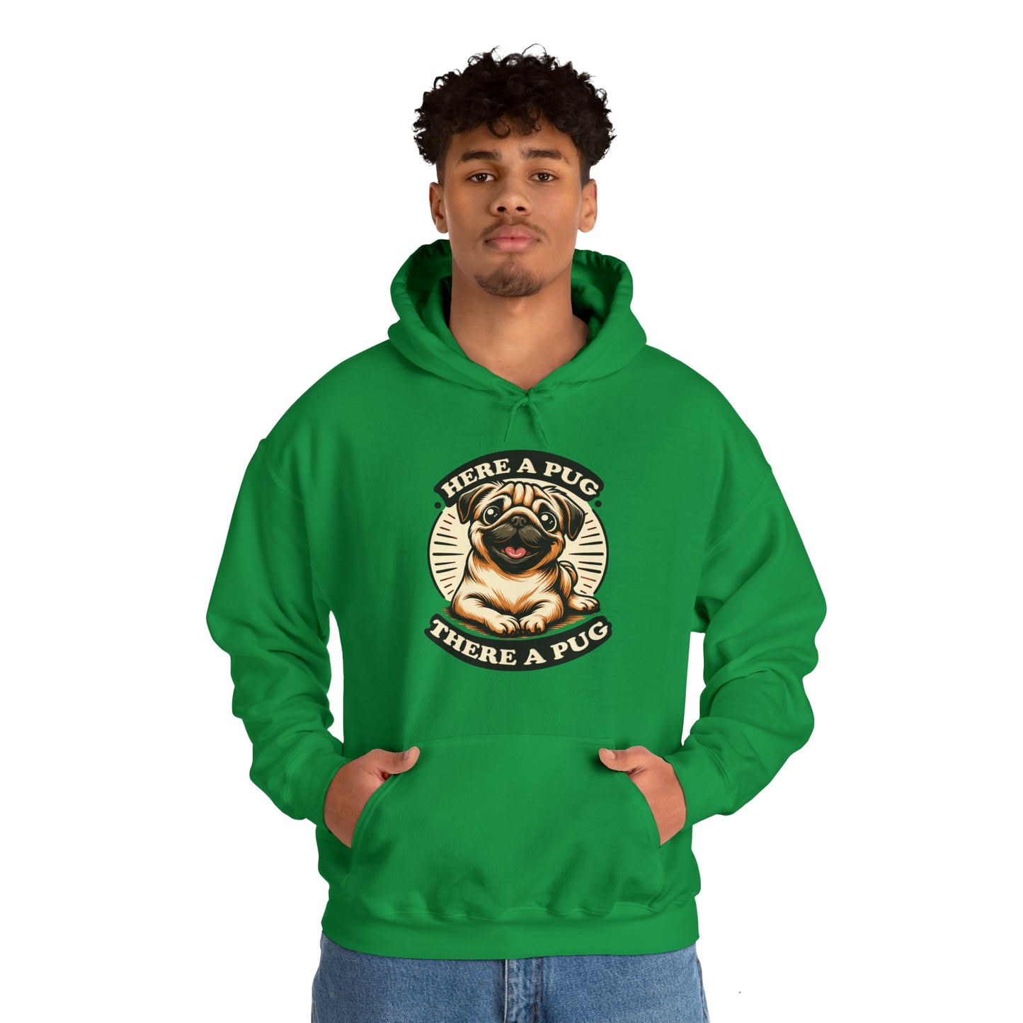 Here a Pug Hooded Sweatshirt