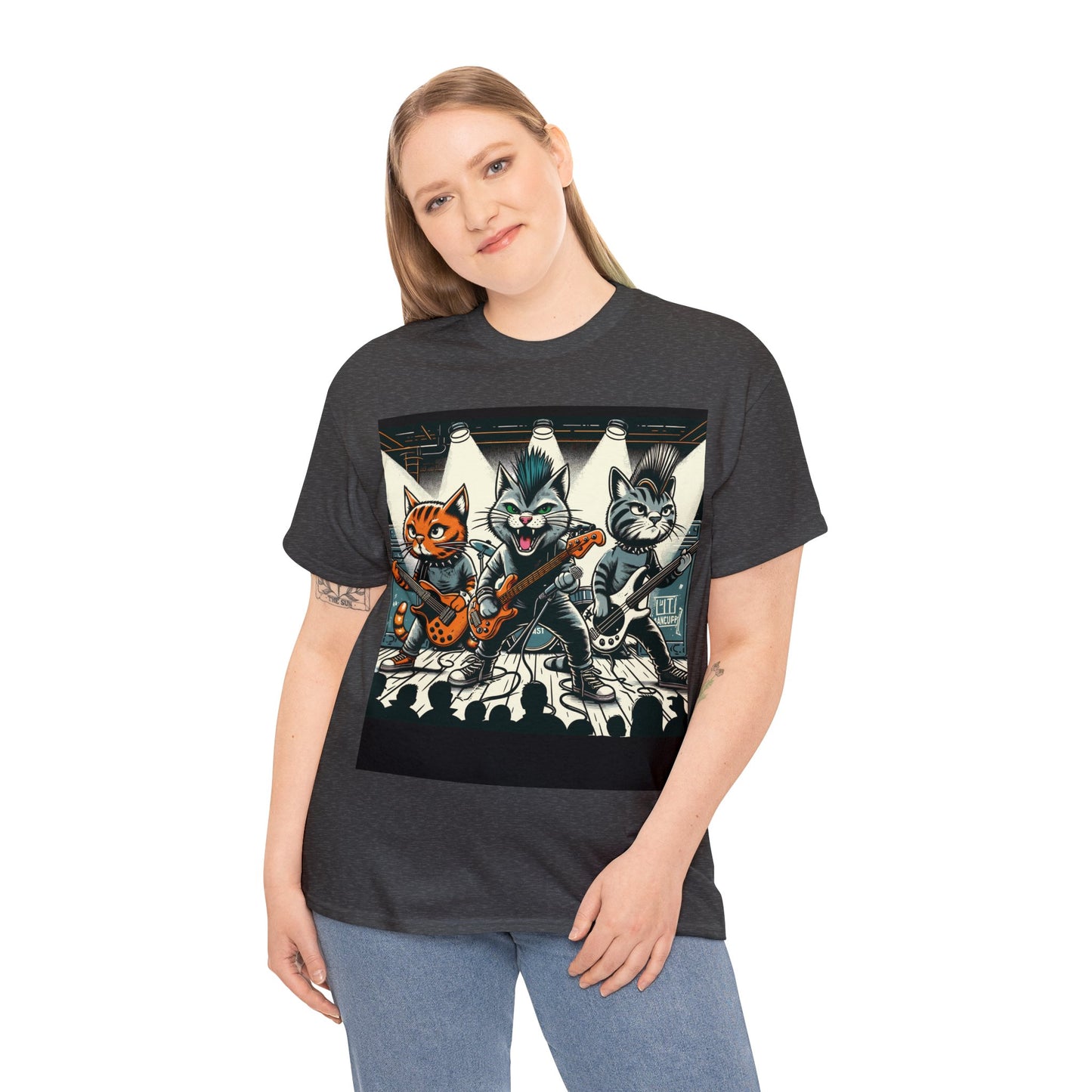 Punk Rock Band Cats Bootleg Style T-Shirt Concert Tee