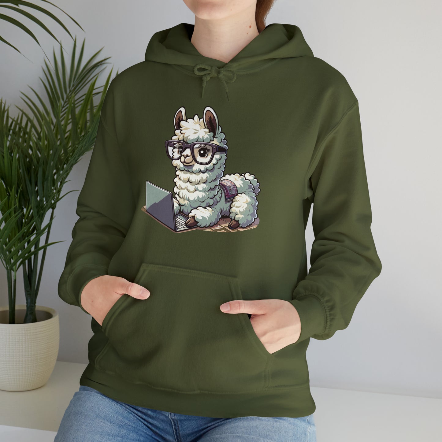 Laptop Llama Hooded Sweatshirt