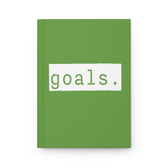Goals Green Matte Hardcover Journal | Blank Book for Notes | Lined Notebook Diary Milestone Log