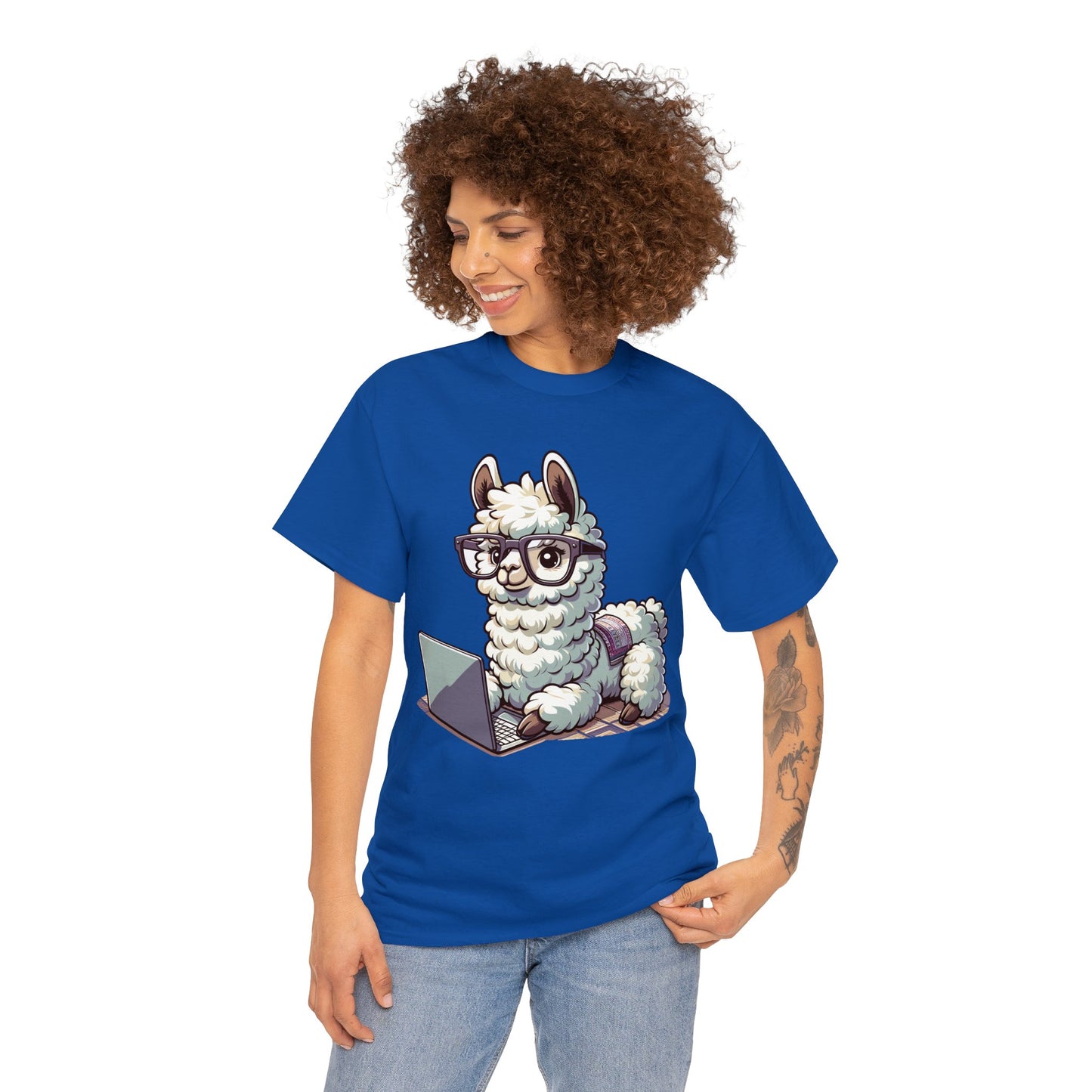 Laptop Llama Heavy Cotton Tee