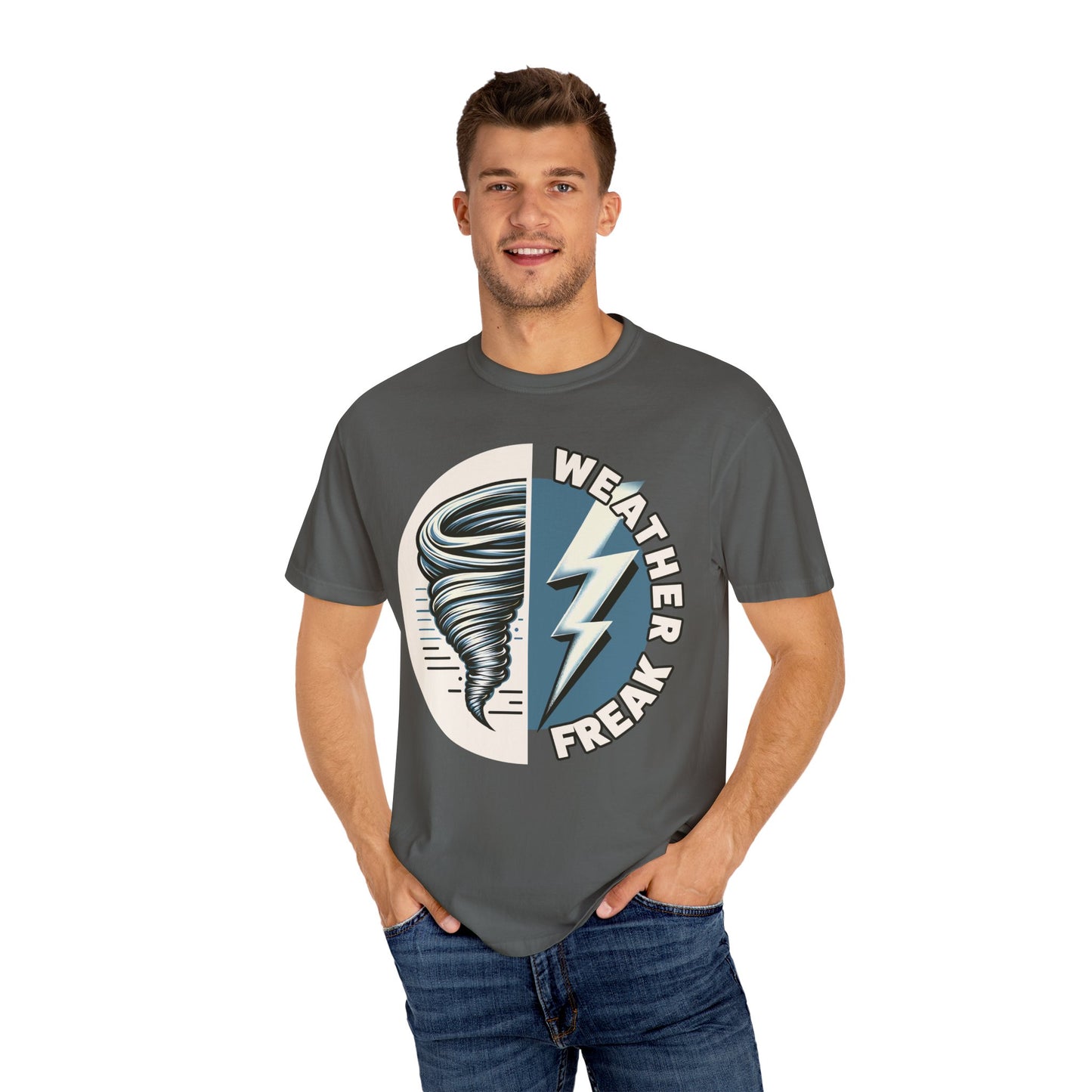 Weather Freak Storm Chaser T-Shirt, Tornado TShirt, Lightning Bolt Meteorology WX Science Nerd Tee