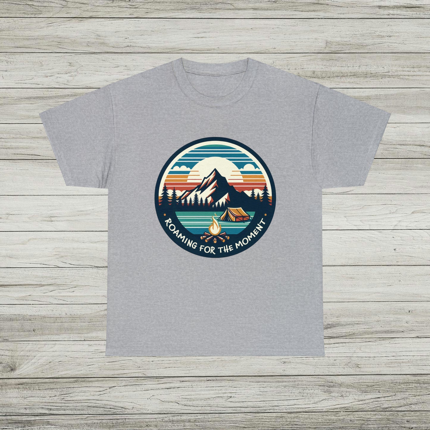 Camping Roaming T-Shirt, Outdoor Adventures Tee, Retro Campfire TShirt, Gift for Camper Nature Wilderness Lovers