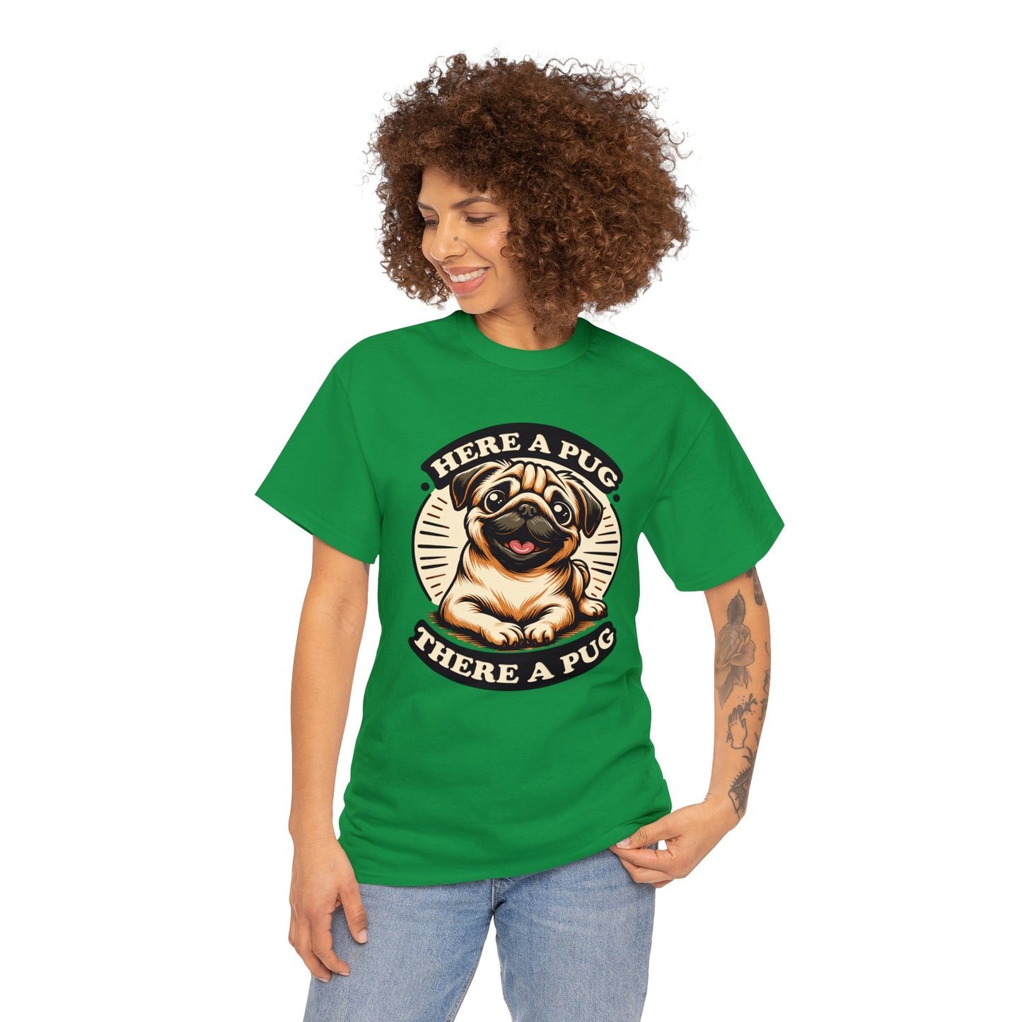 Here a Pug Heavy Cotton Tee