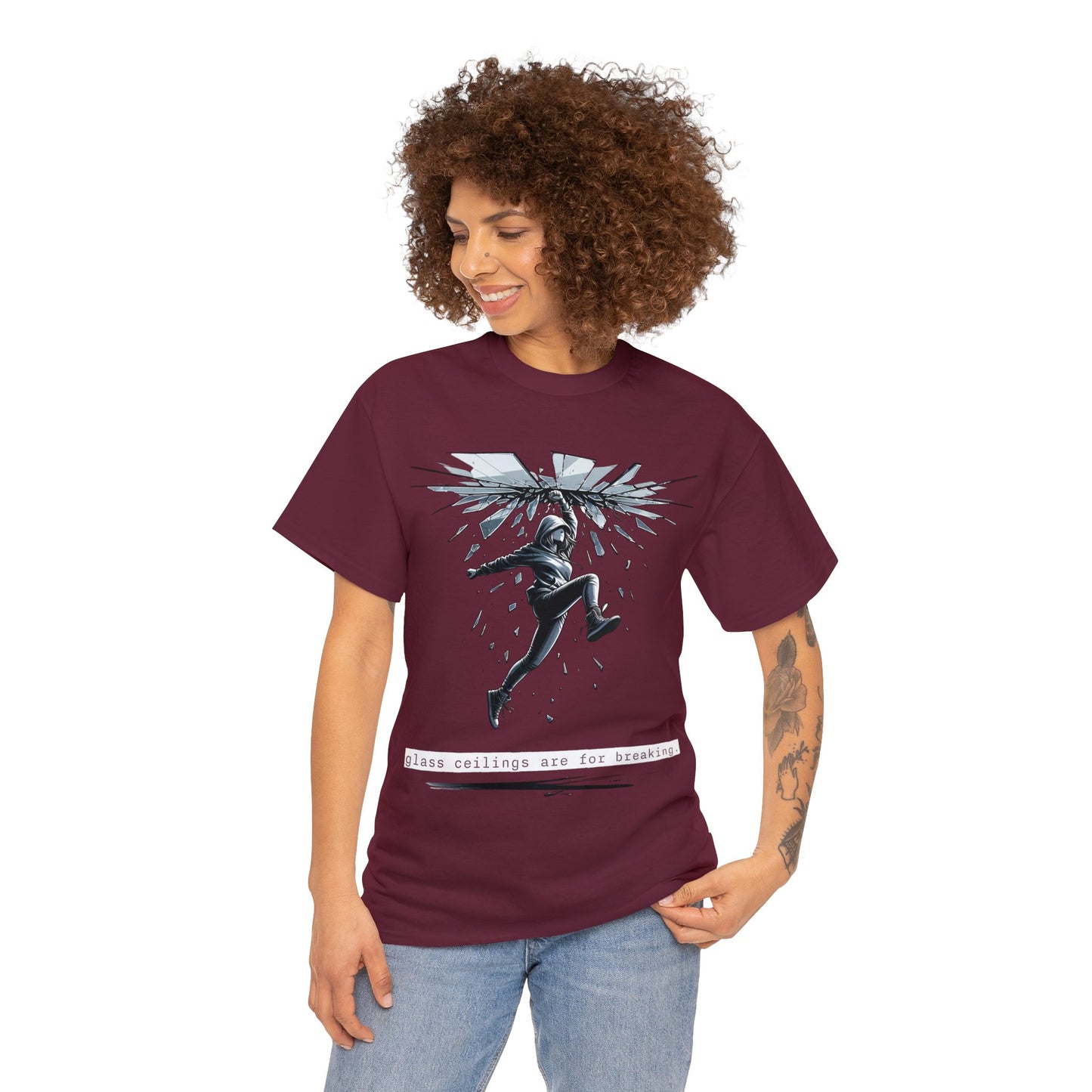 Glass Ceilings Are For Breaking T-Shirt Strong Woman Tee Feminist Inspirational Dark Shirt