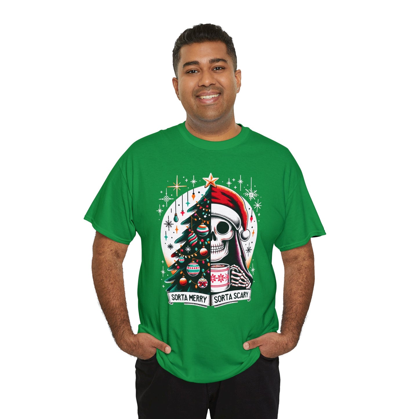 Sorta Merry Sorta Scary Unisex Heavy Cotton Tee