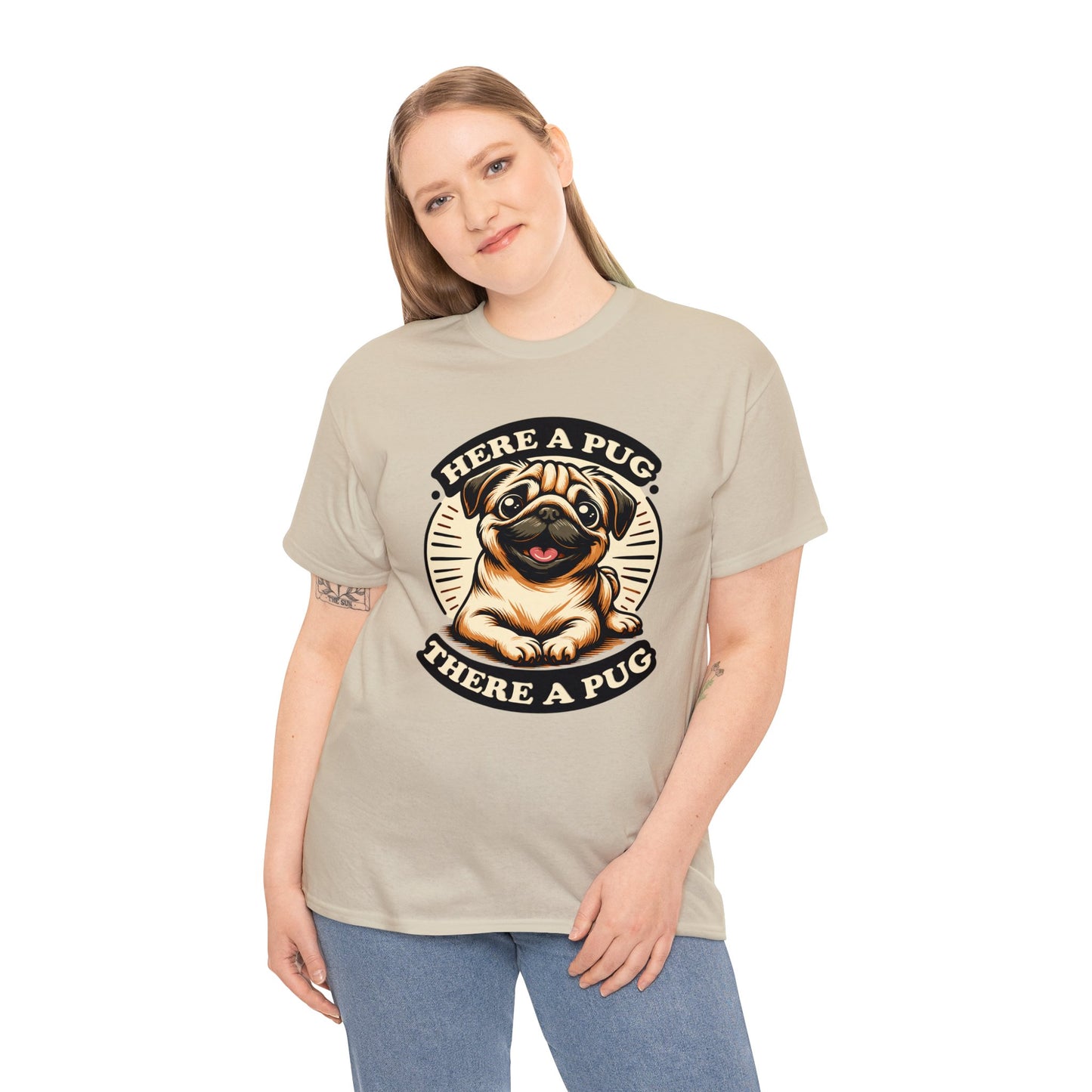 Here a Pug Heavy Cotton Tee