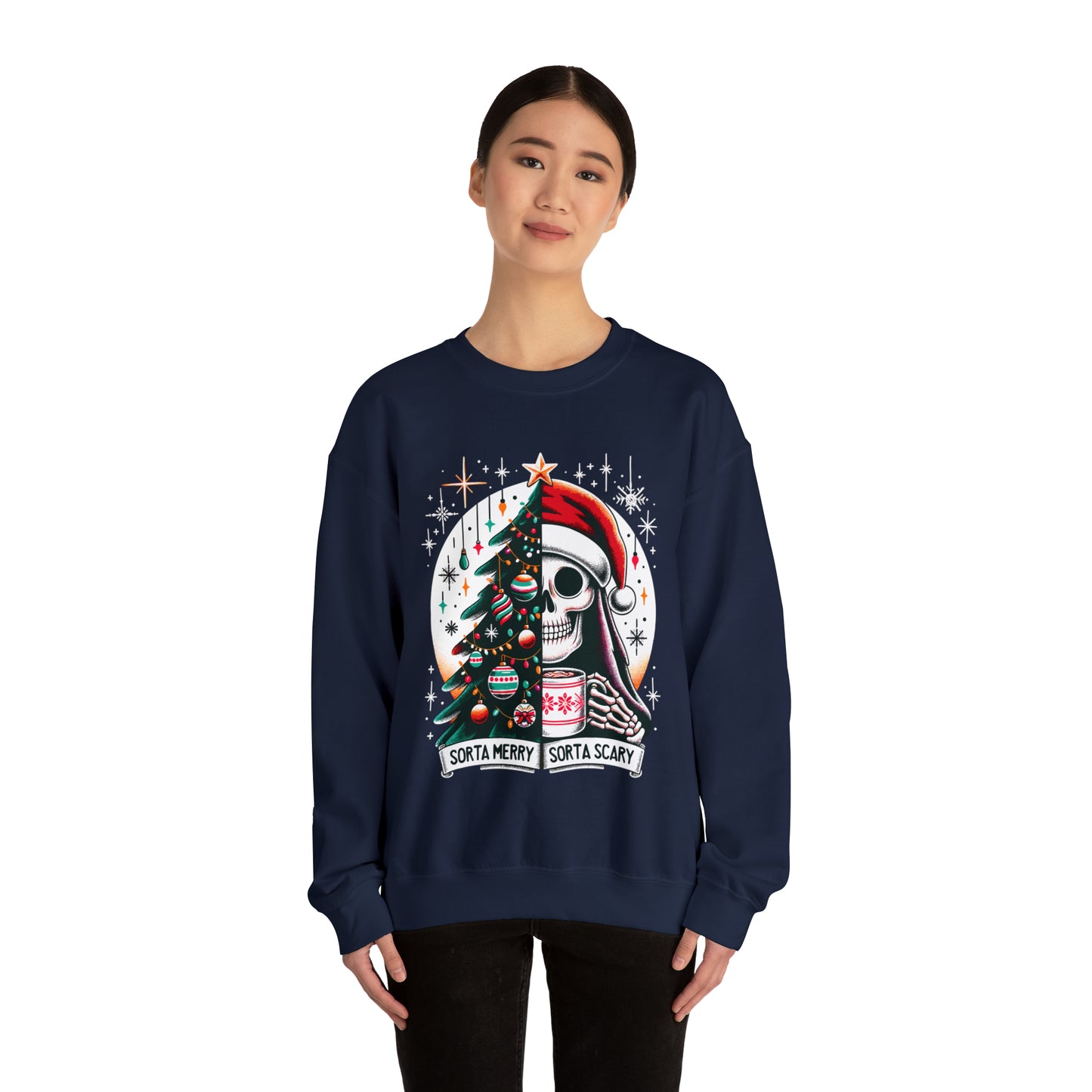 Sorta Merry Sorta Scary Unisex Heavy Blend™ Crewneck Sweatshirt