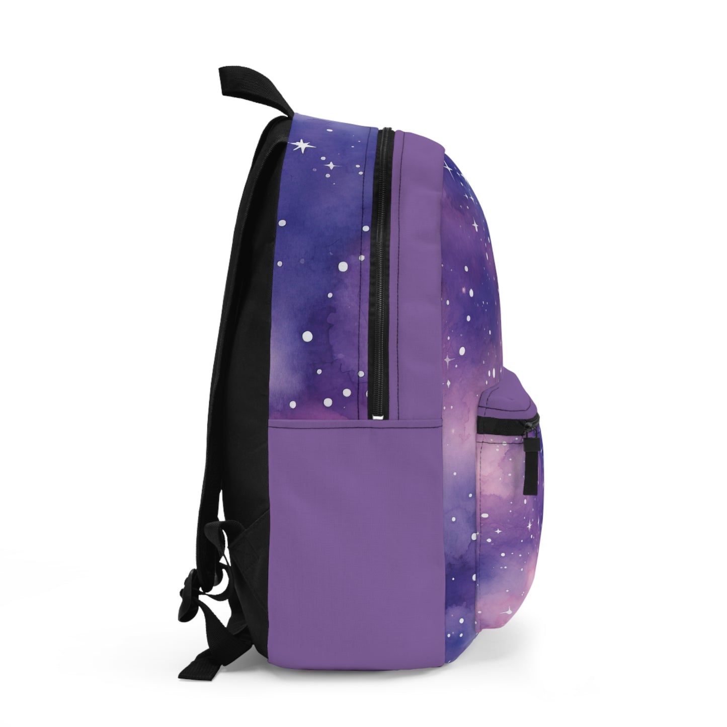 Pink Purple Watercolor Galaxy Backpack, Stars and Night Sky, Outer Space Back to School Bag