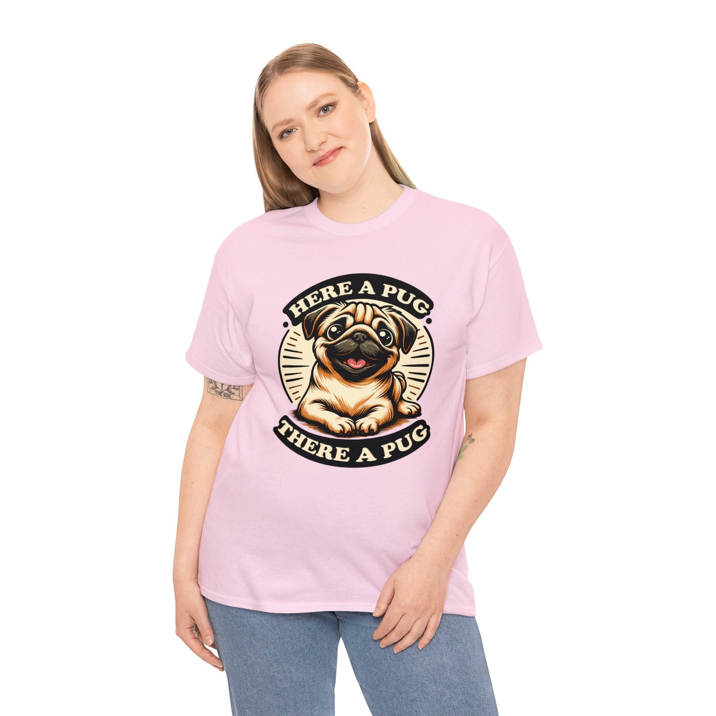 Here a Pug Heavy Cotton Tee