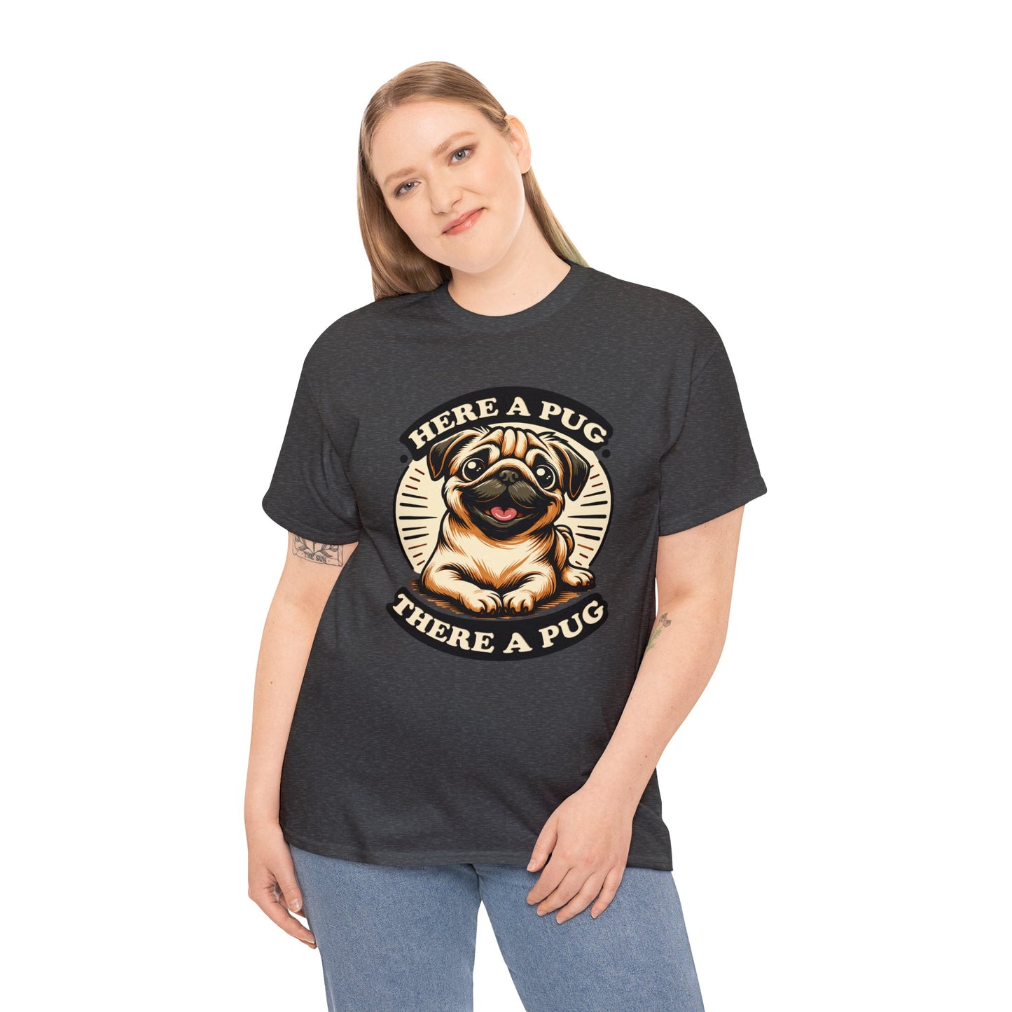 Here a Pug Heavy Cotton Tee