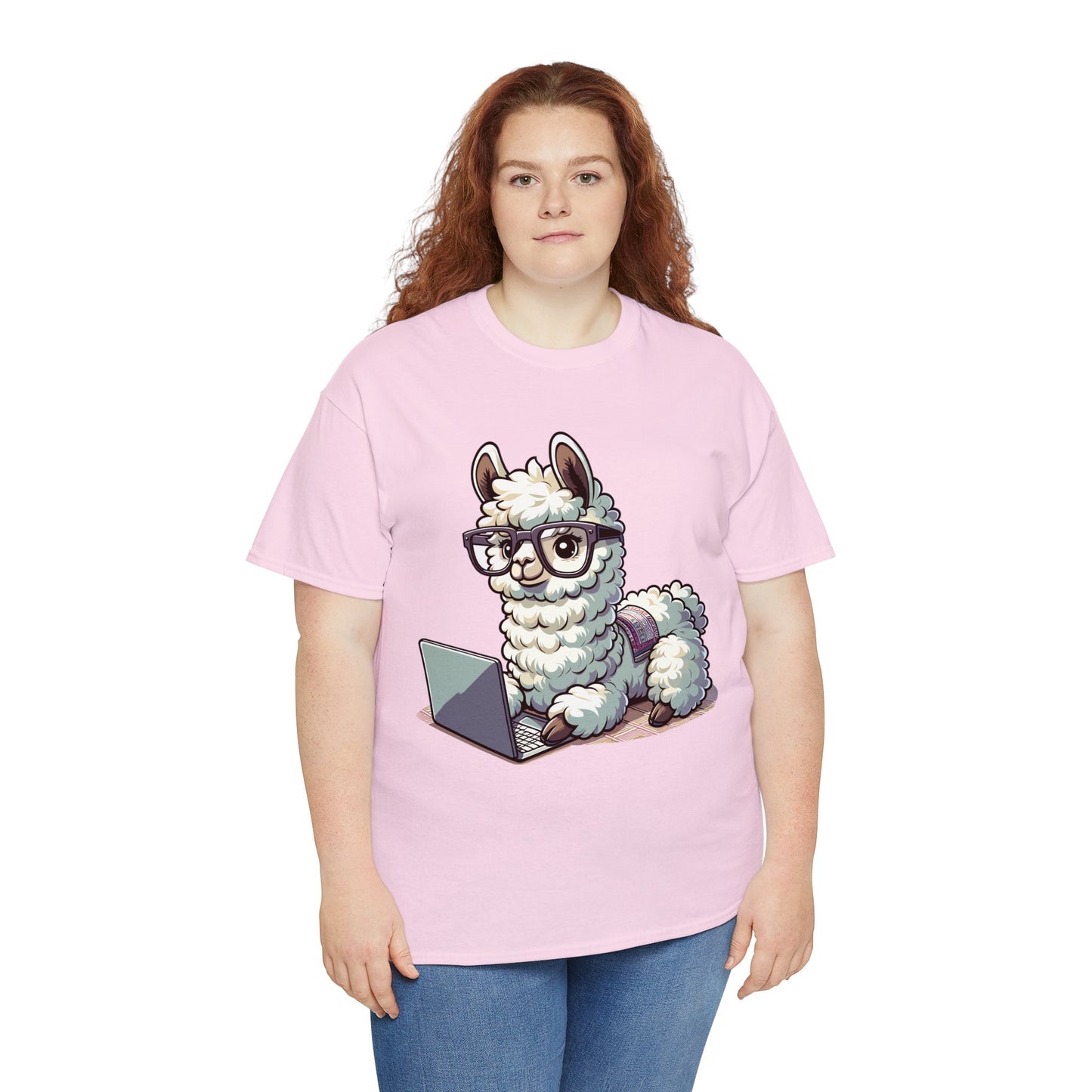 Laptop Llama Heavy Cotton Tee